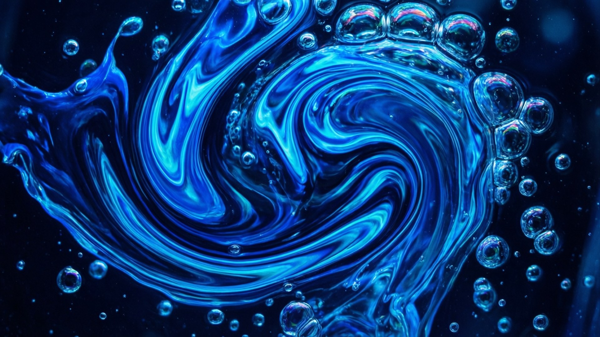 Neon Mavi Sıvı Duvar Kağıdı