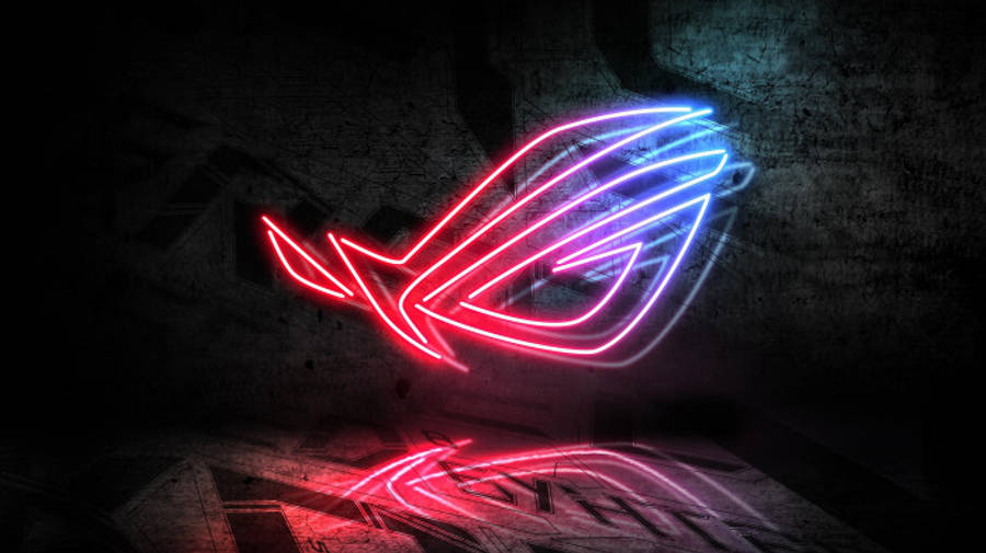 Neon Mavi ve Kırmızı ASUS ROG Logosu Duvar Kağıdı