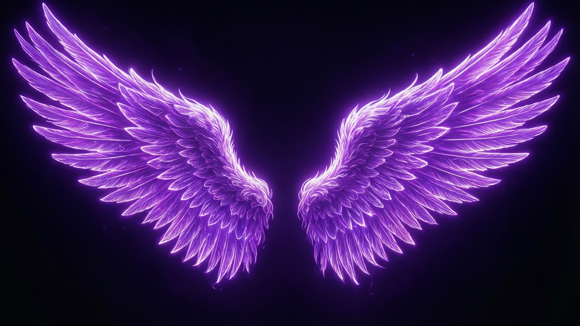 Neon Melek Kanatları Duvar Kağıdı