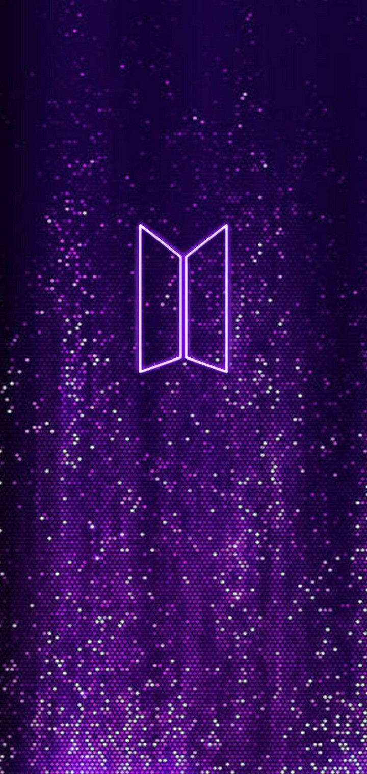 Neon Mor BTS Logosu Duvar Kağıdı