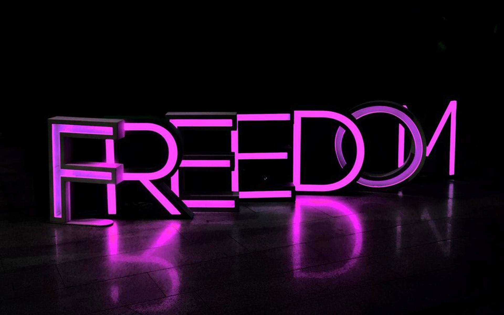 Neon Mor Estetik Özgürlük Duvar Kağıdı