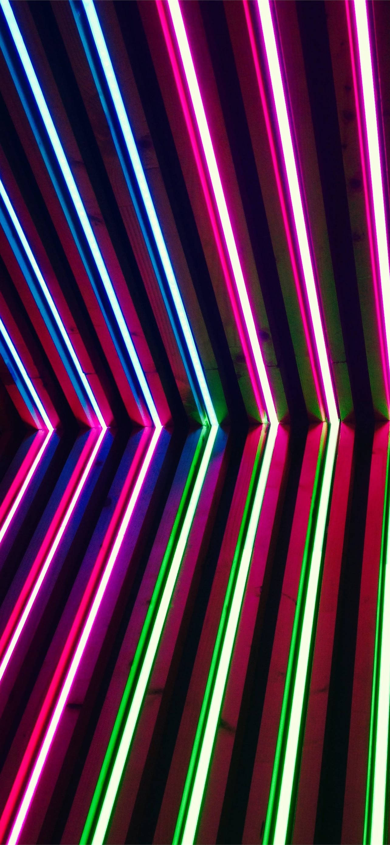 Neon Mor iPhone Tüp Işıklar Duvar Kağıdı
