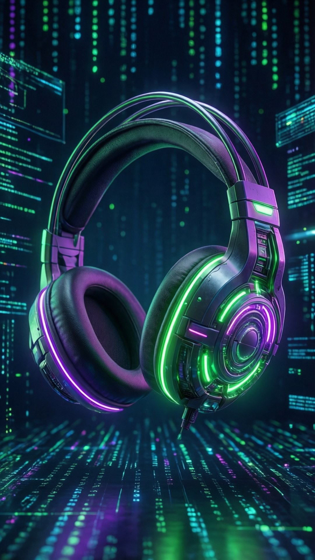 Neon Oyun Kulaklığı Duvar Kağıdı