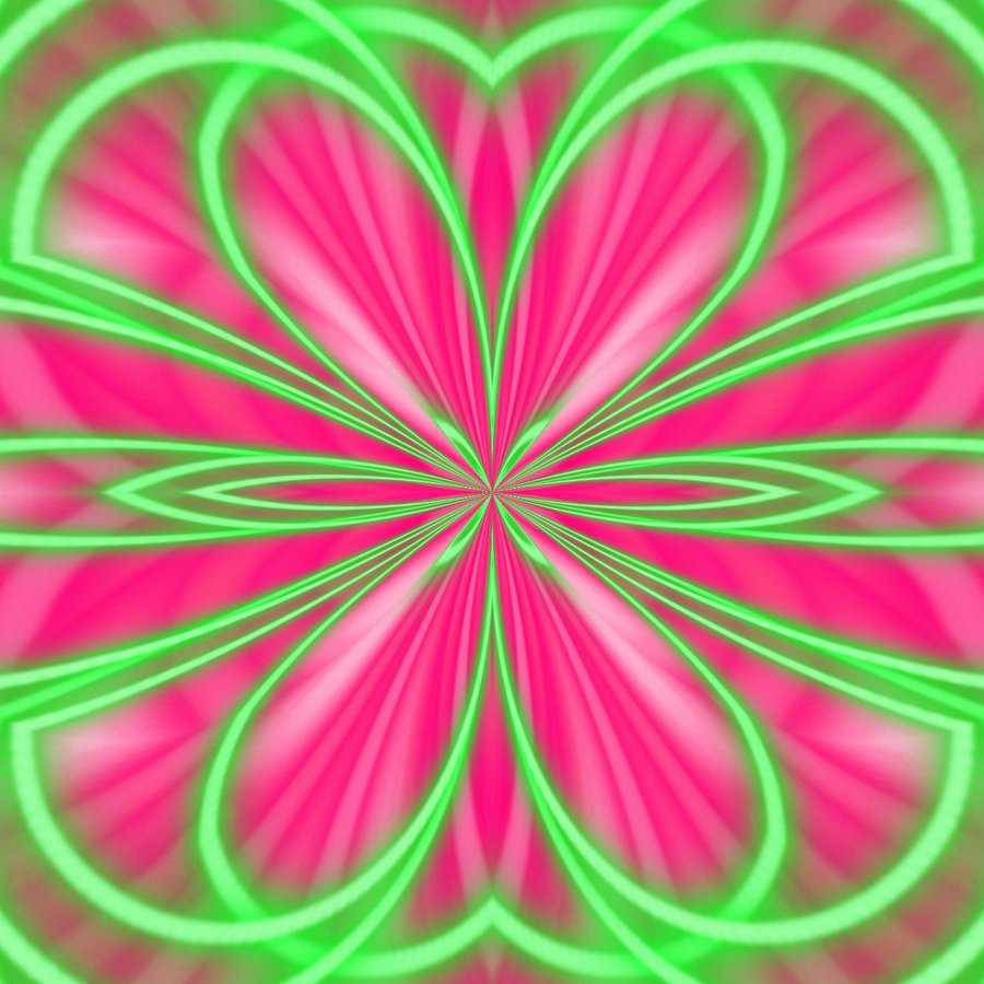 Neon Pembe ve Yeşil Ayna Grafiği Duvar Kağıdı
