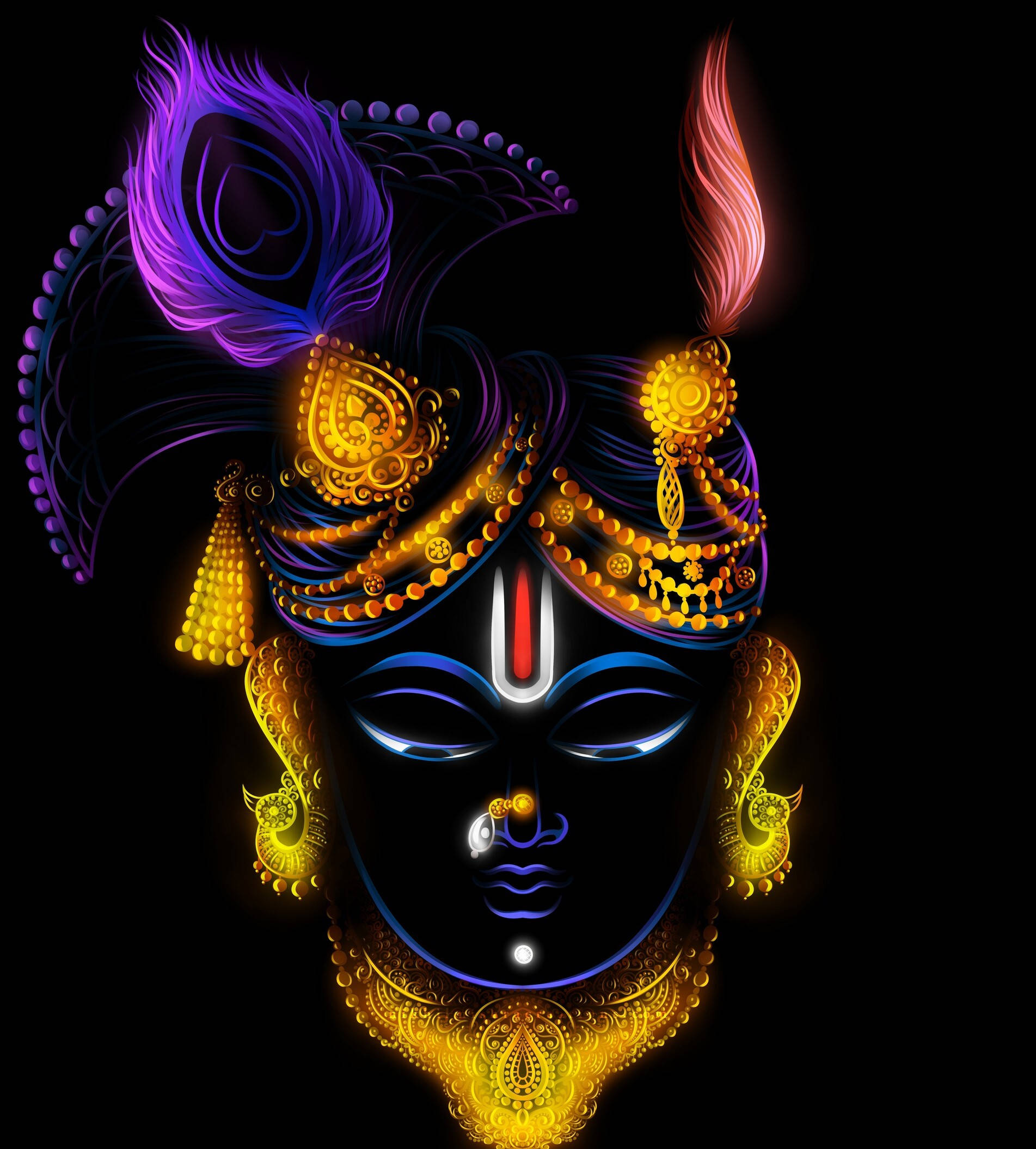 Neon Sanatta Shrinathji Duvar Kağıdı