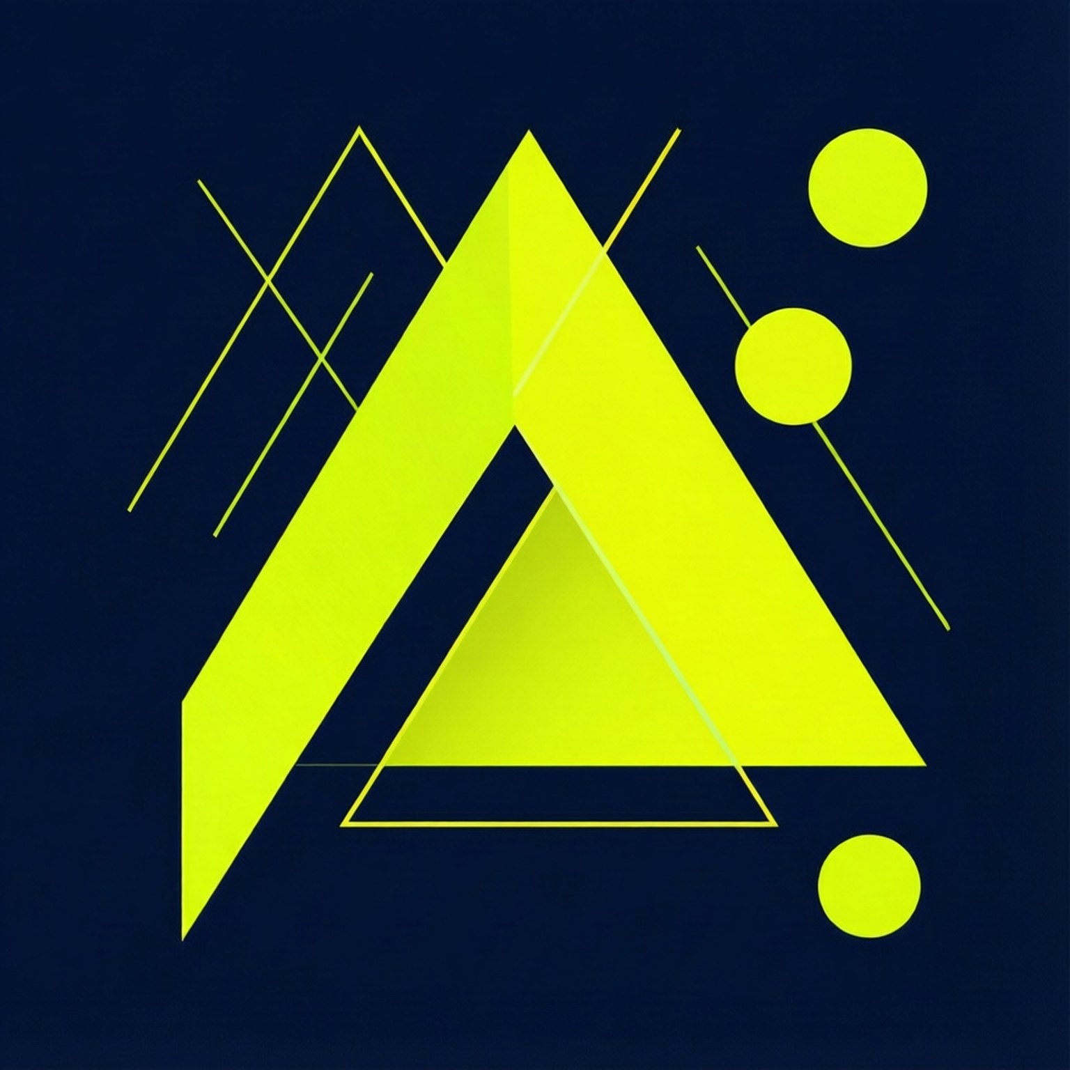 Neon Sarı Geometrik Soyutlama Duvar Kağıdı