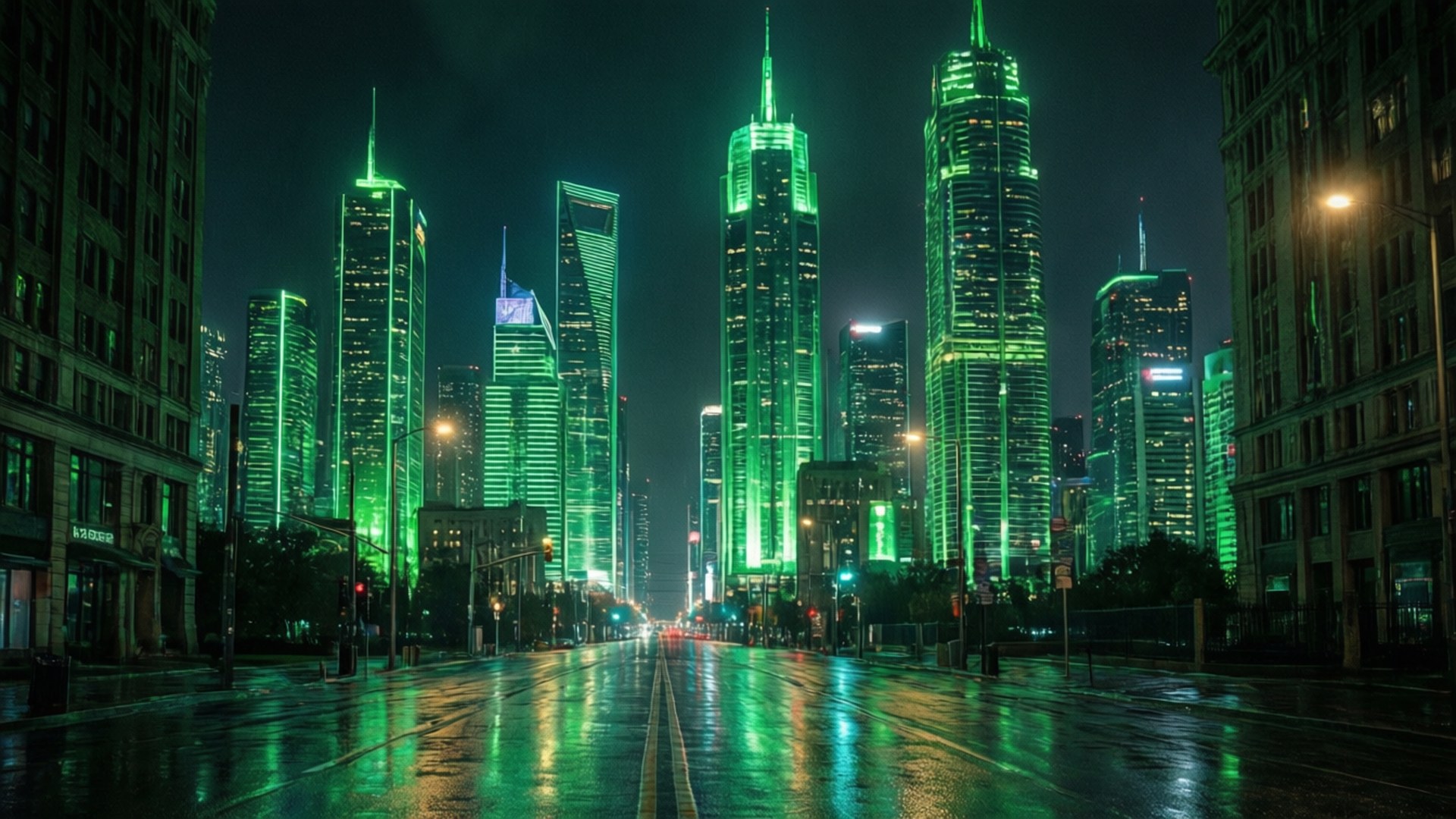 Neon Şehir Geceleri Duvar Kağıdı