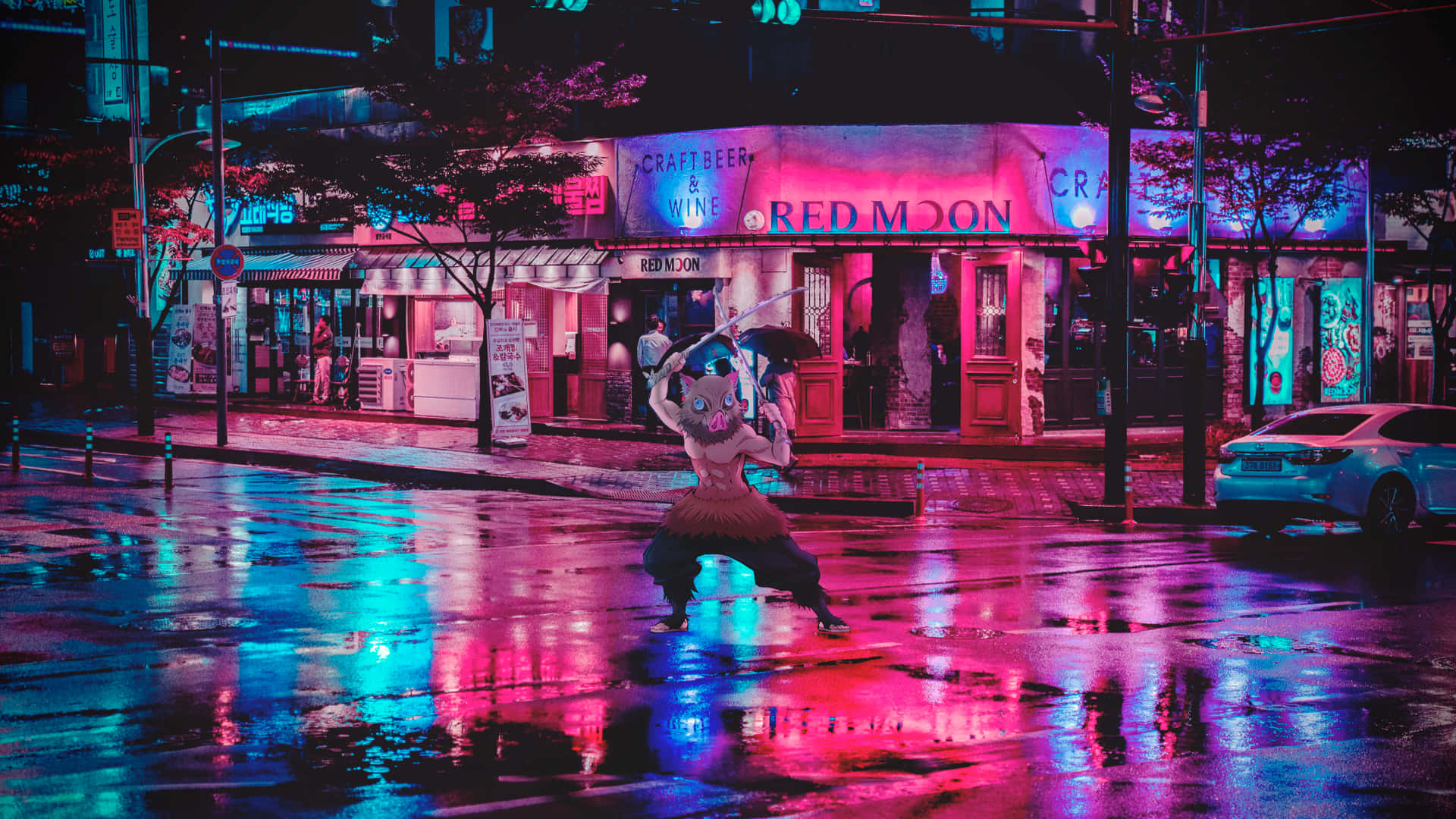 Neon Şehir Inosuke PFP Duvar Kağıdı