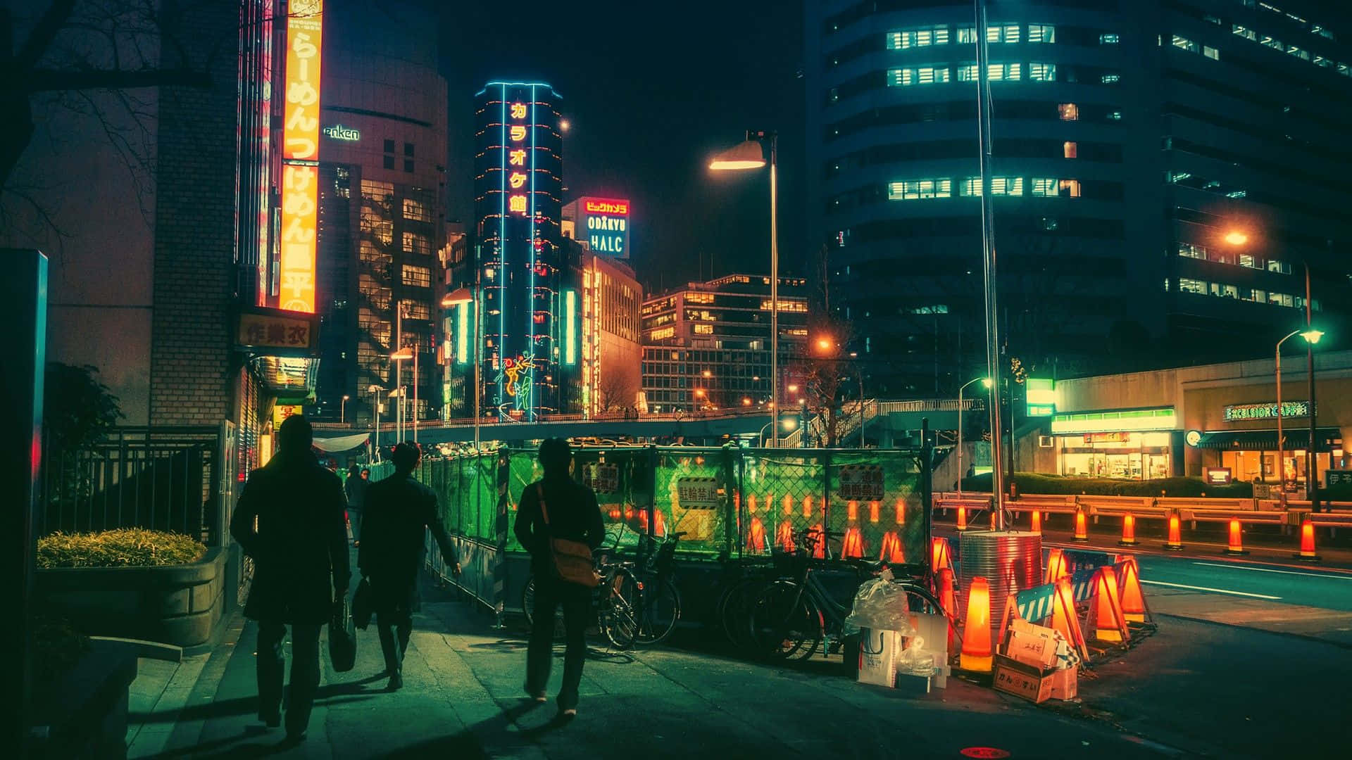Neon Şehri'nin kentsel vahasını keşfedin Duvar Kağıdı