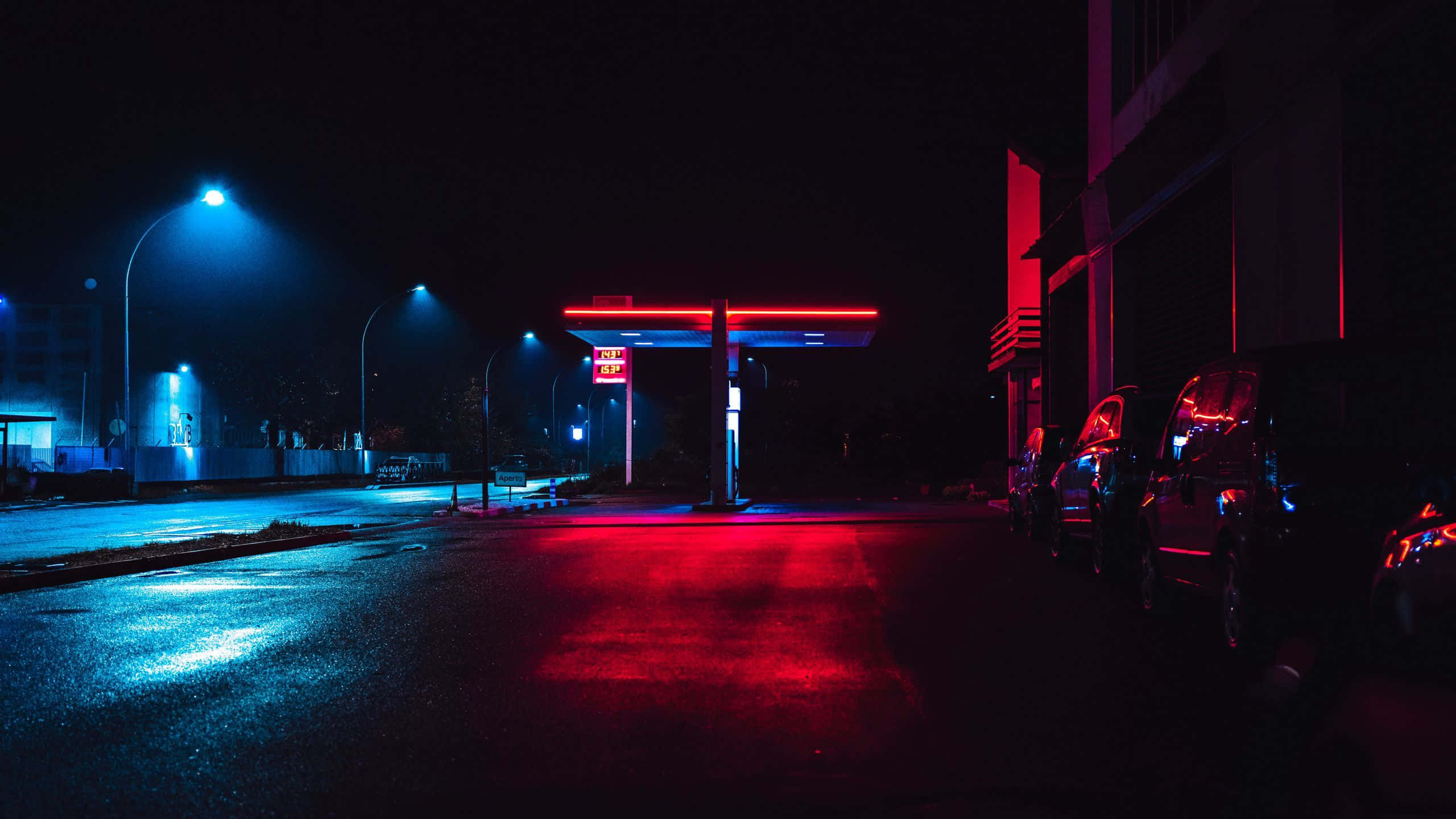 Neon Şehrin Parlak Işıkları Duvar Kağıdı