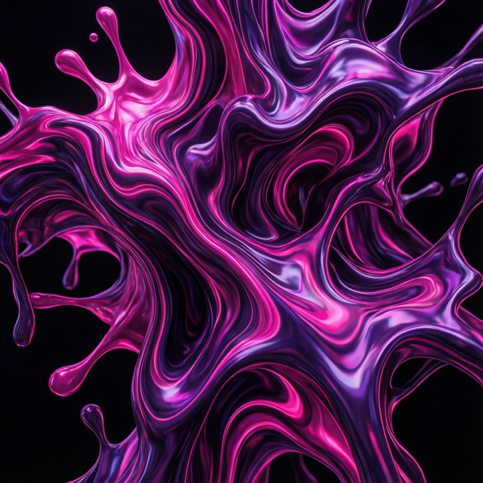 Neon Sıvı Akışı Duvar Kağıdı