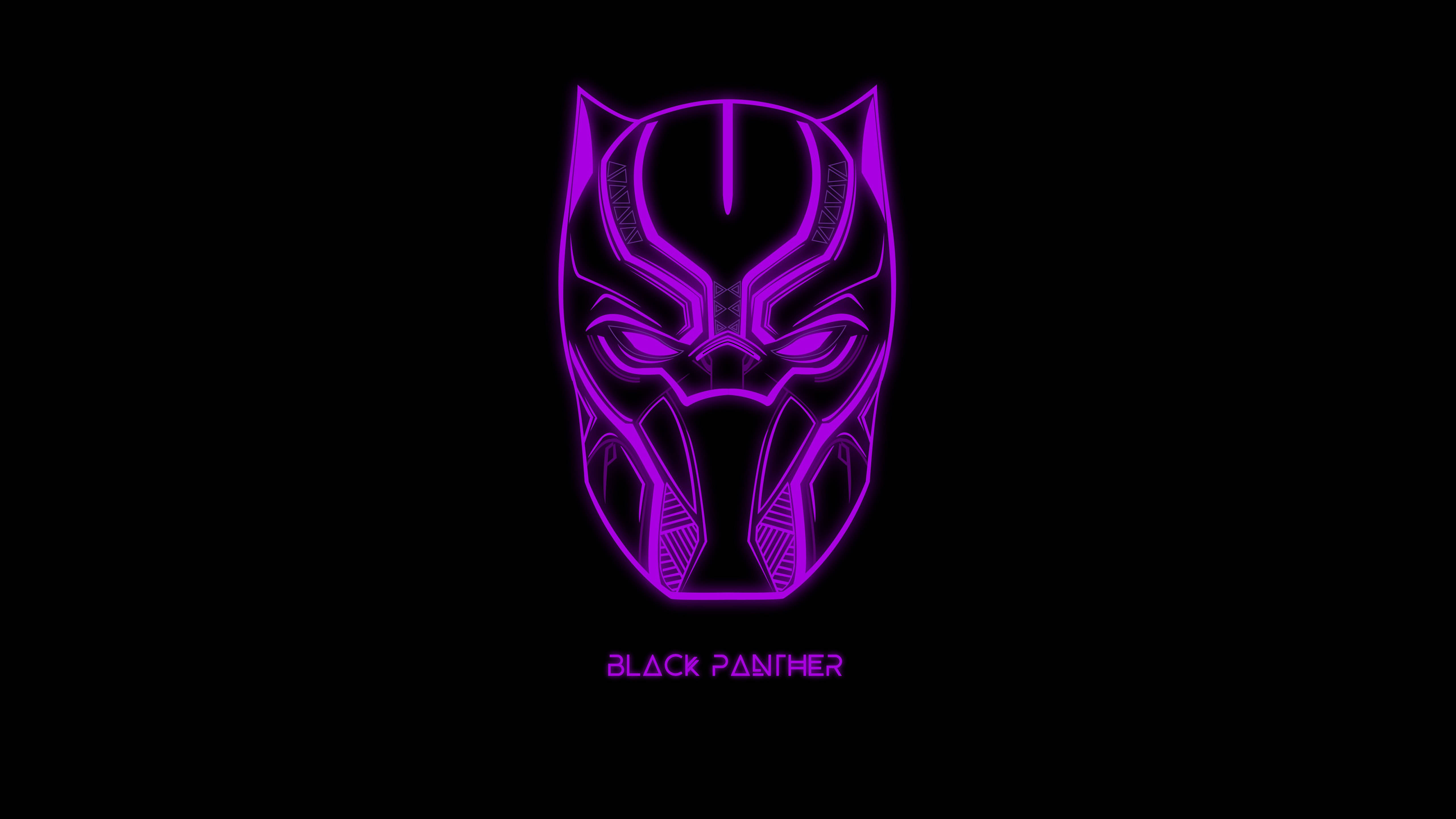 Neon Siyah Panter 4K Ultra HD Karanlık Duvar Kağıdı