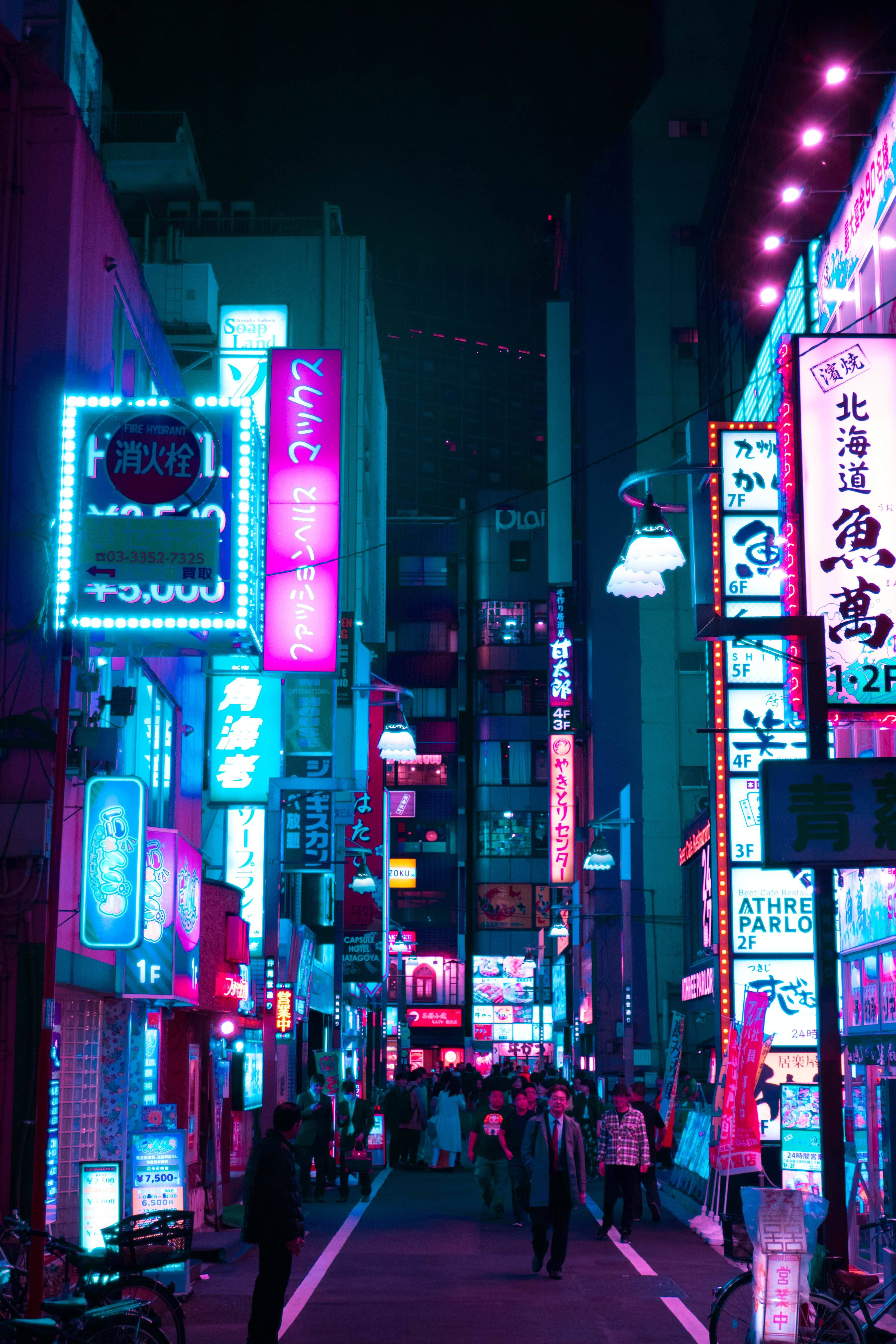 Neon Tokyo Estetik Şehir Duvar Kağıdı