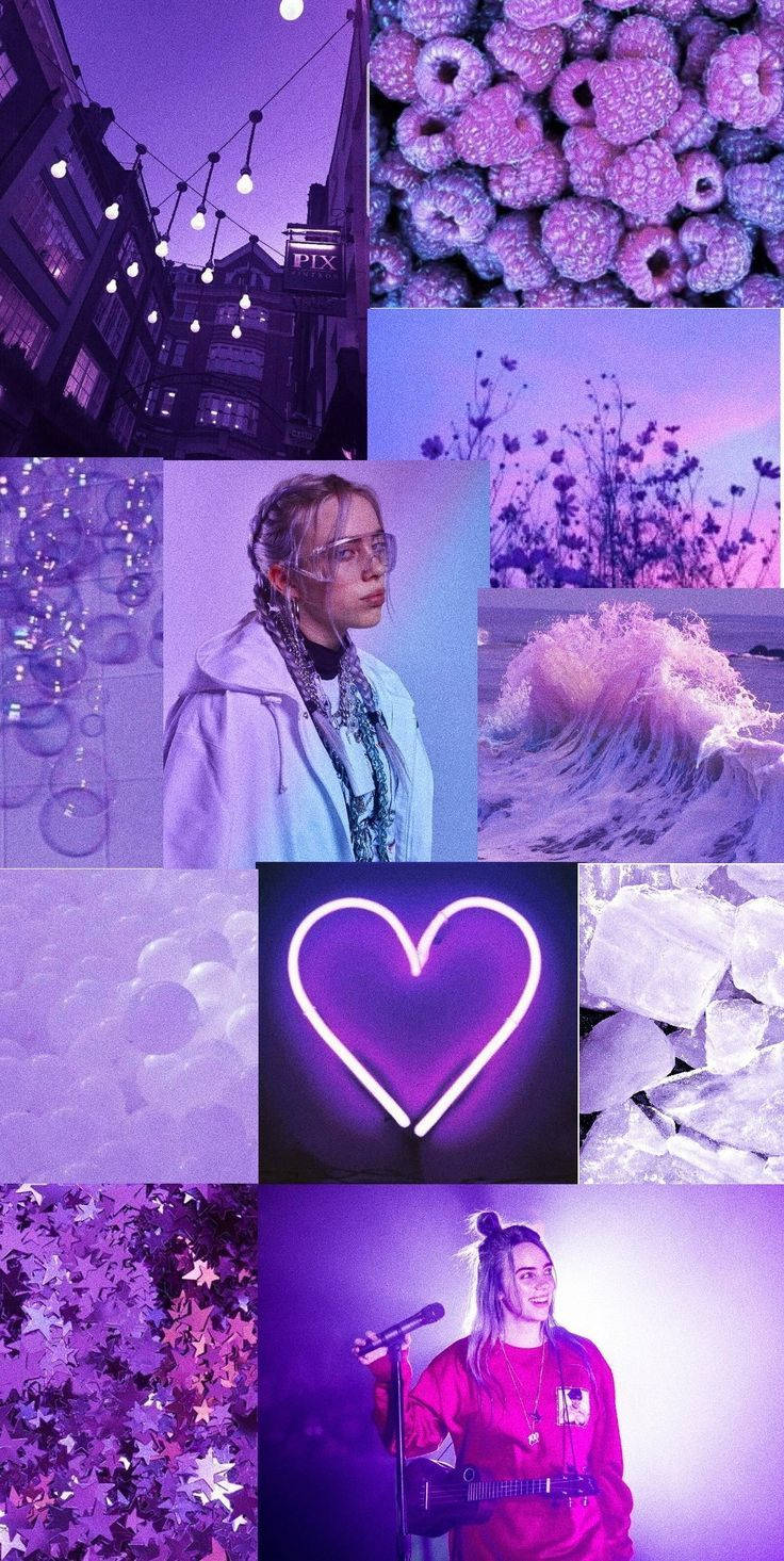 Neon ve Açık Pastel Mor Tumblr Duvar Kağıdı