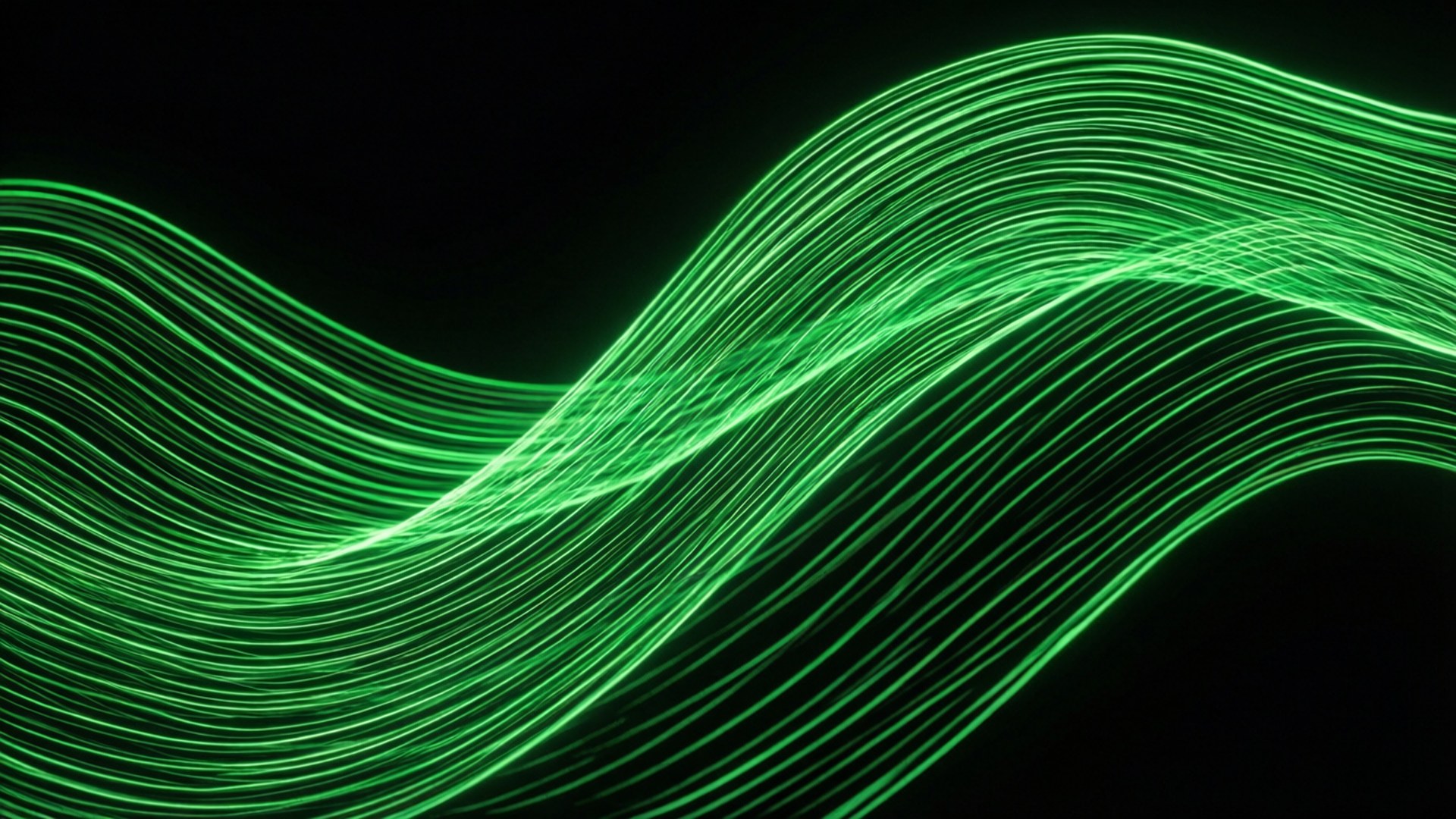 Neon Yeşil Dalga Duvar Kağıdı