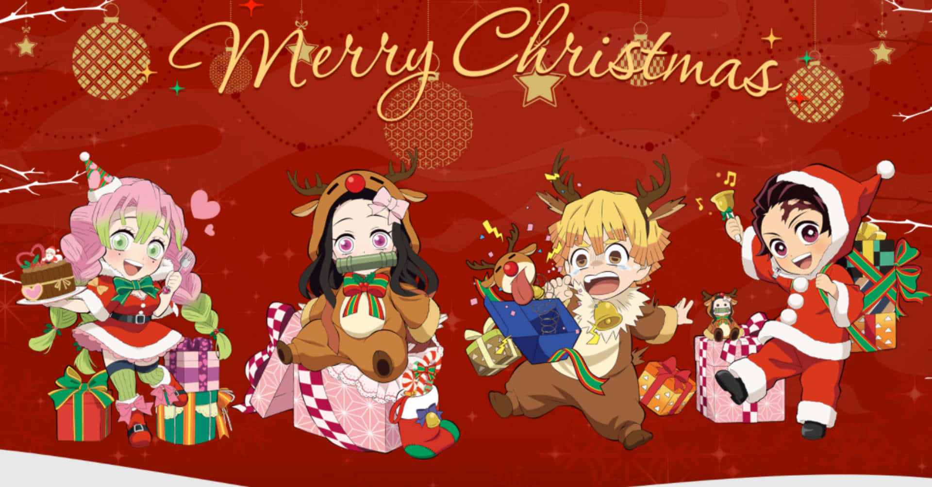 Neşeli bir Anime Noel'i geçirin! Duvar Kağıdı