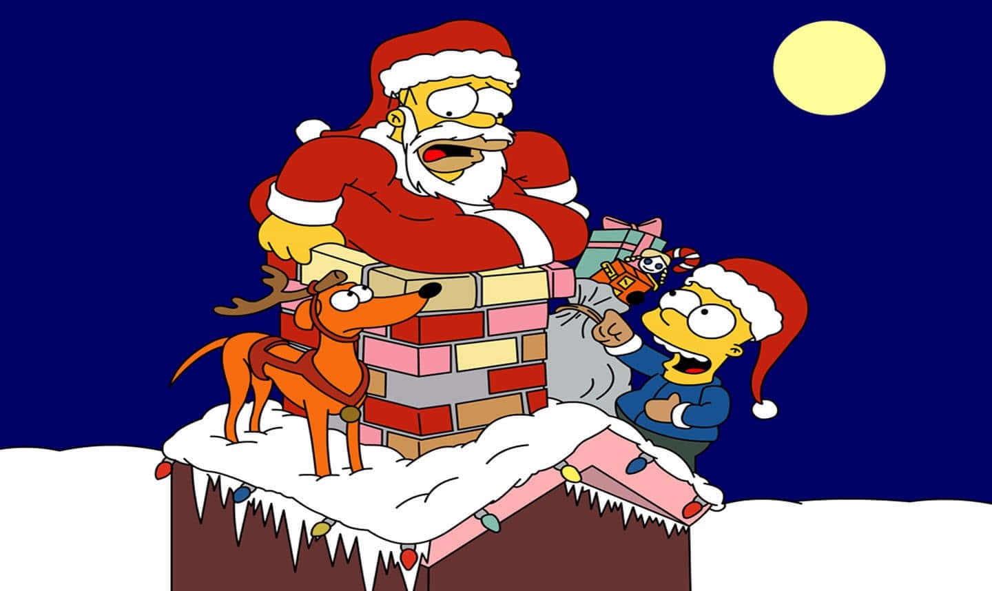 Neşeli Bir Noel Baba, Karlı Bir Noel Ortamında Kükreyen Bir T-Rex'e Biniyor Duvar Kağıdı