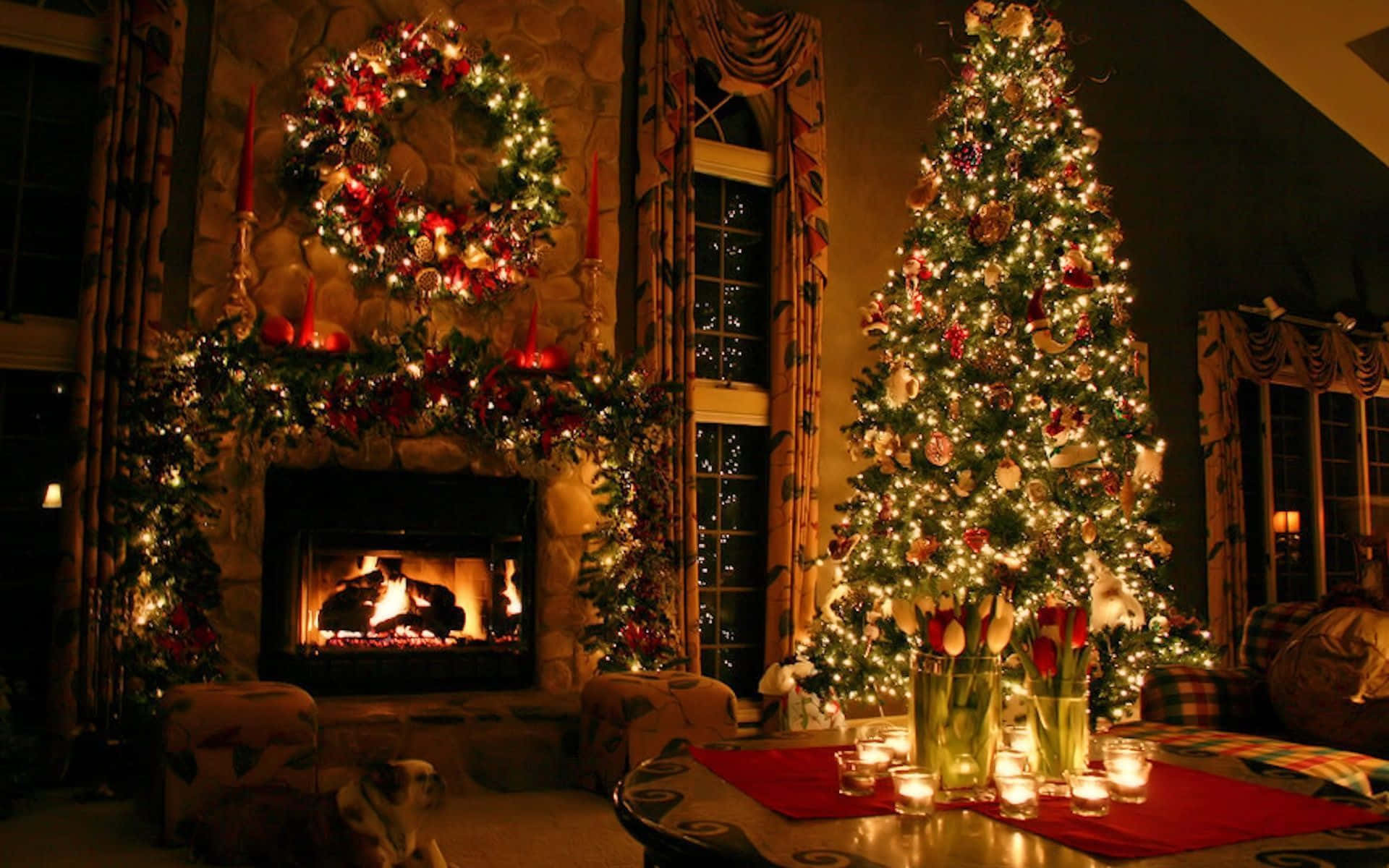 Neşeli Noel Teams Arka Planı Duvar Kağıdı