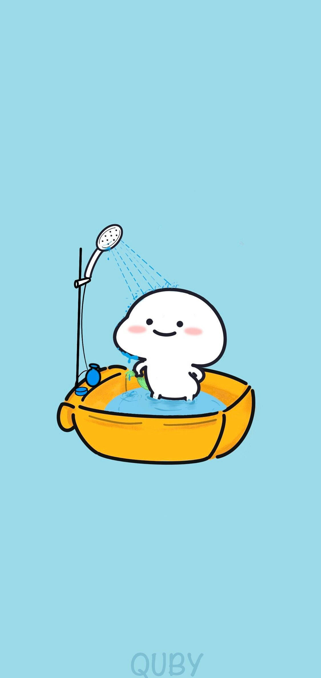 Neşeli Pentol Banyo Yapıyor Duvar Kağıdı
