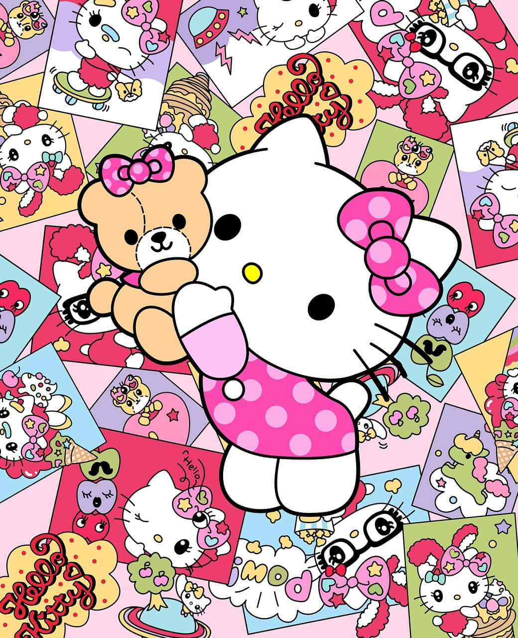 Neşeli Sanrio Karakterleri Sevinç Kutluyor Duvar Kağıdı
