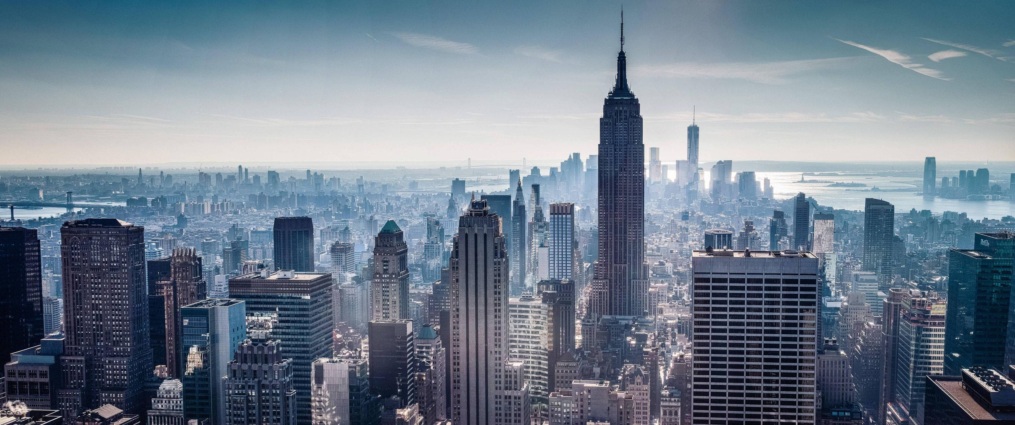 New York Şehir Manzarasının 3440x1440 Çözünürlükte Keyfini Çıkarın Duvar Kağıdı