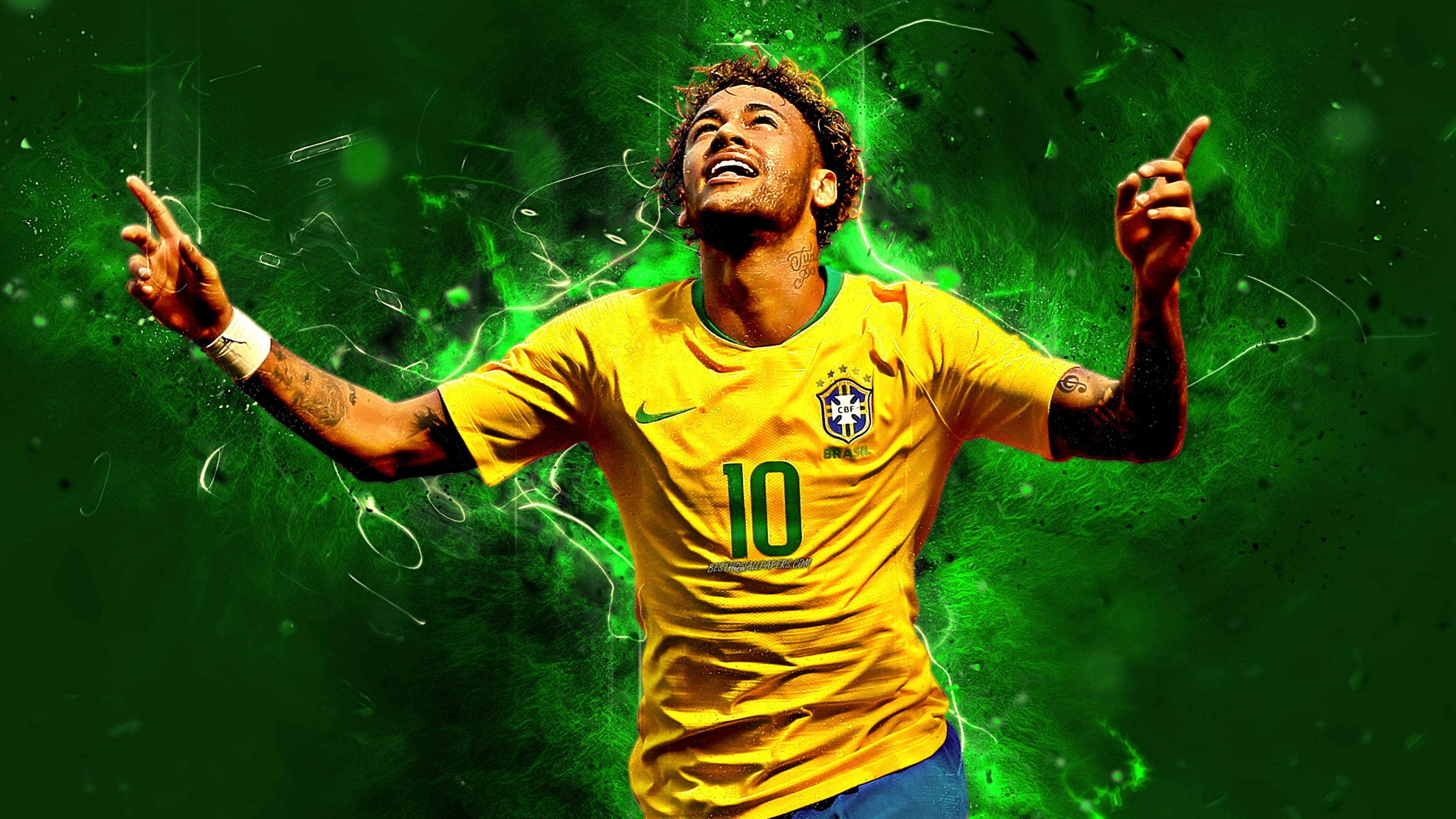 Neymar 4K Neon Yeşil Hayran Düzenlemesi Duvar Kağıdı
