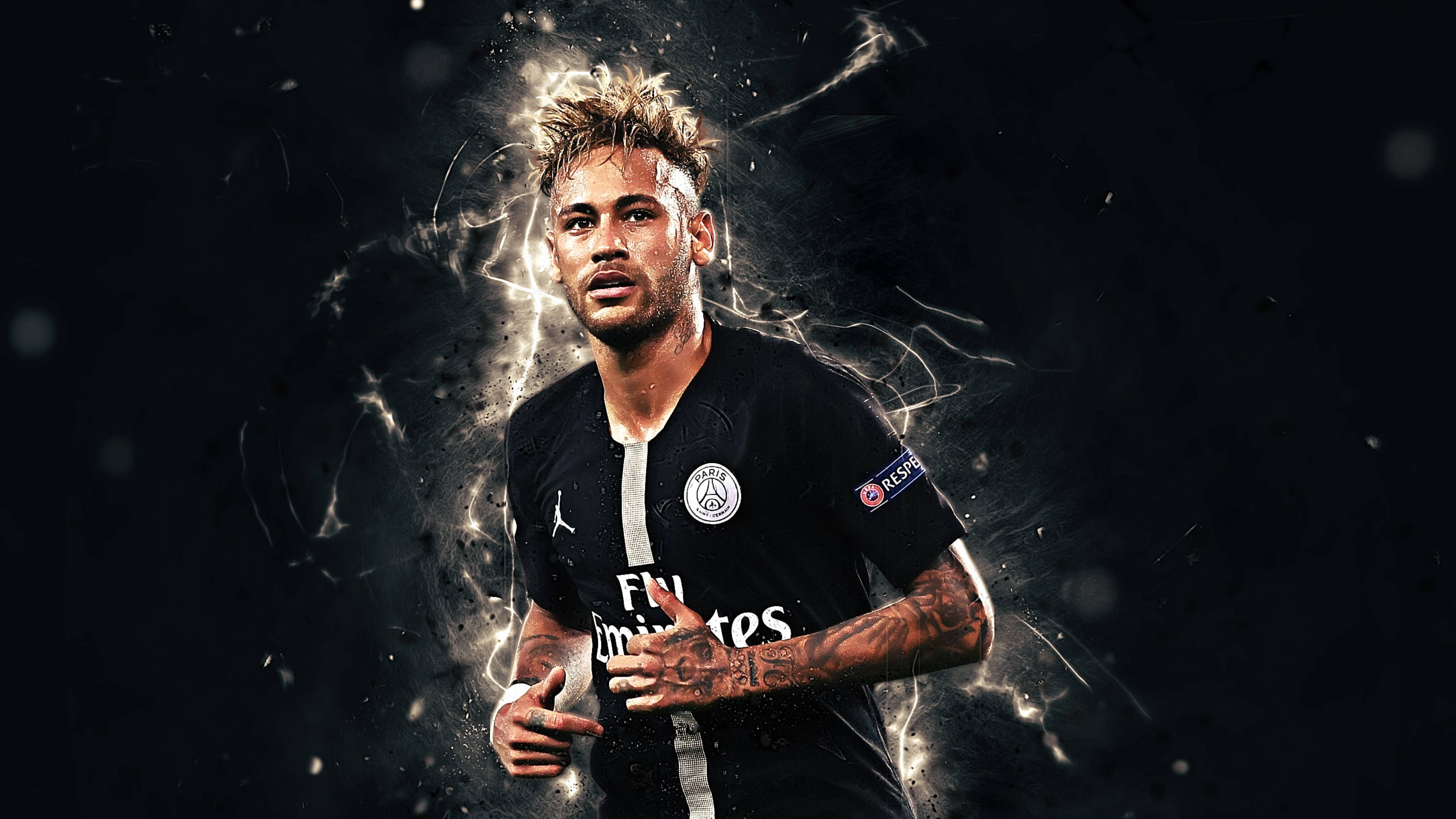 Neymar 4K Siyah Düzenleme Duvar Kağıdı