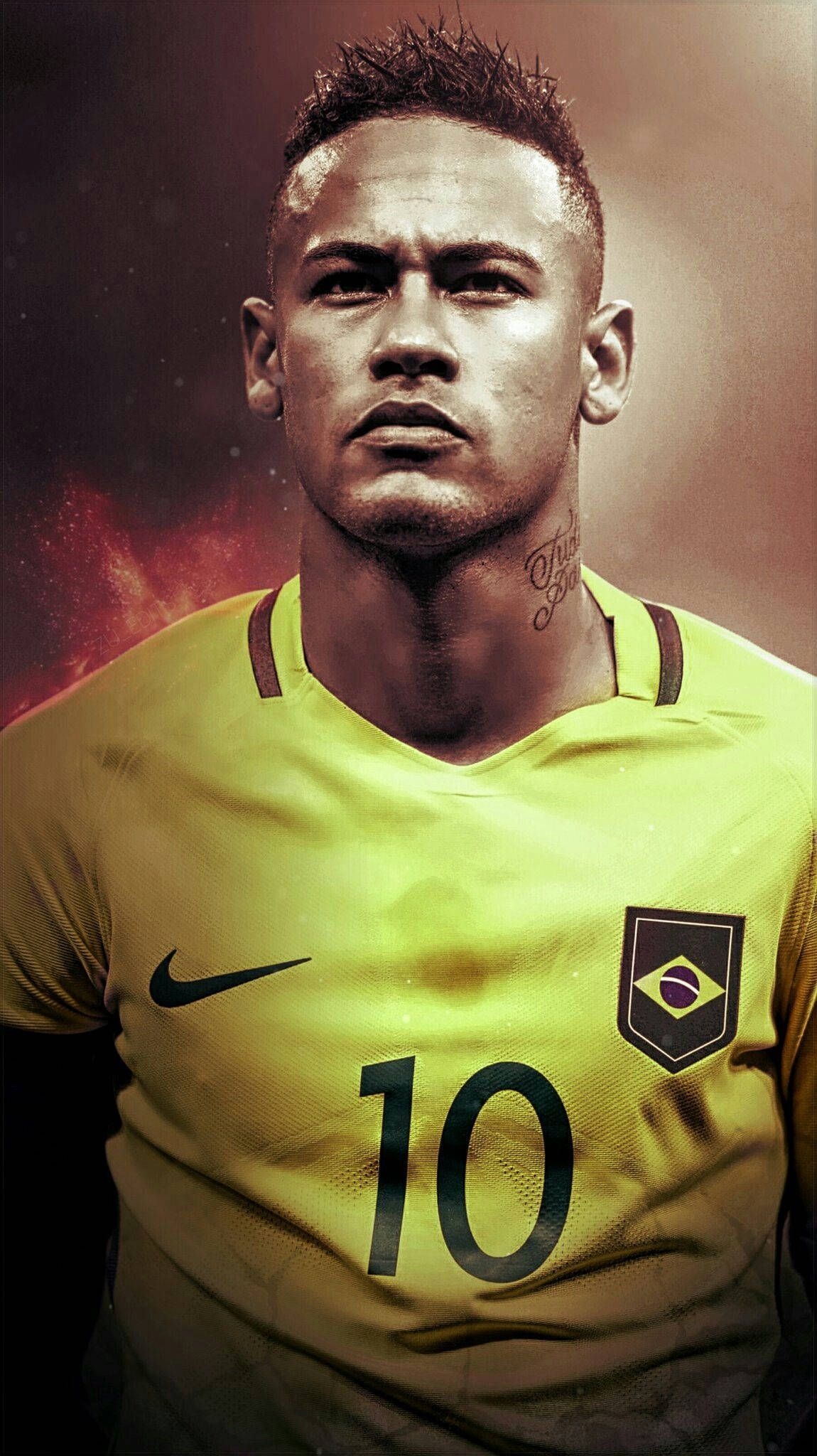 Neymar Brezilya için kararlılığını gösteriyor Duvar Kağıdı
