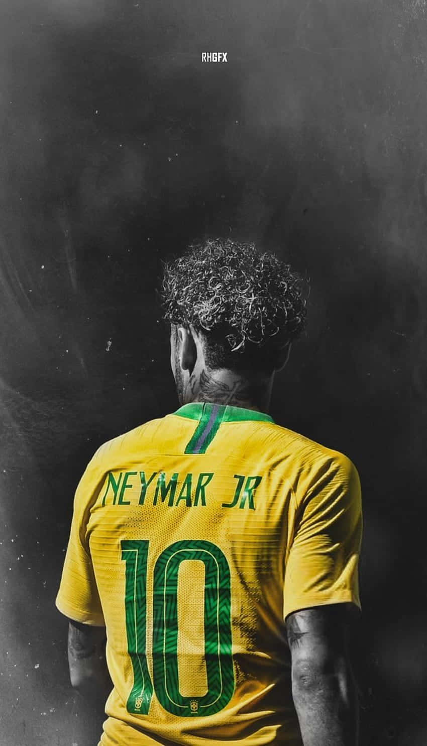 Neymar, Brezilya Takımı ile kutlama yapıyor Duvar Kağıdı