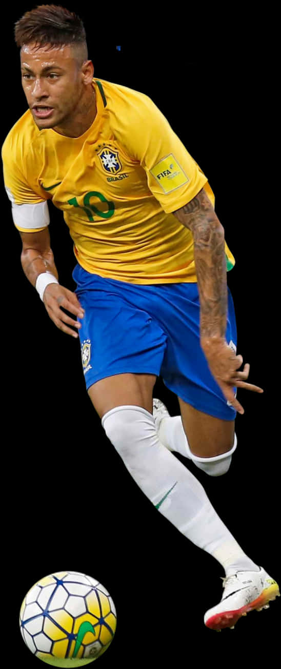 Neymar Brezilyalı Futbolcu Top Sürüyor Duvar Kağıdı
