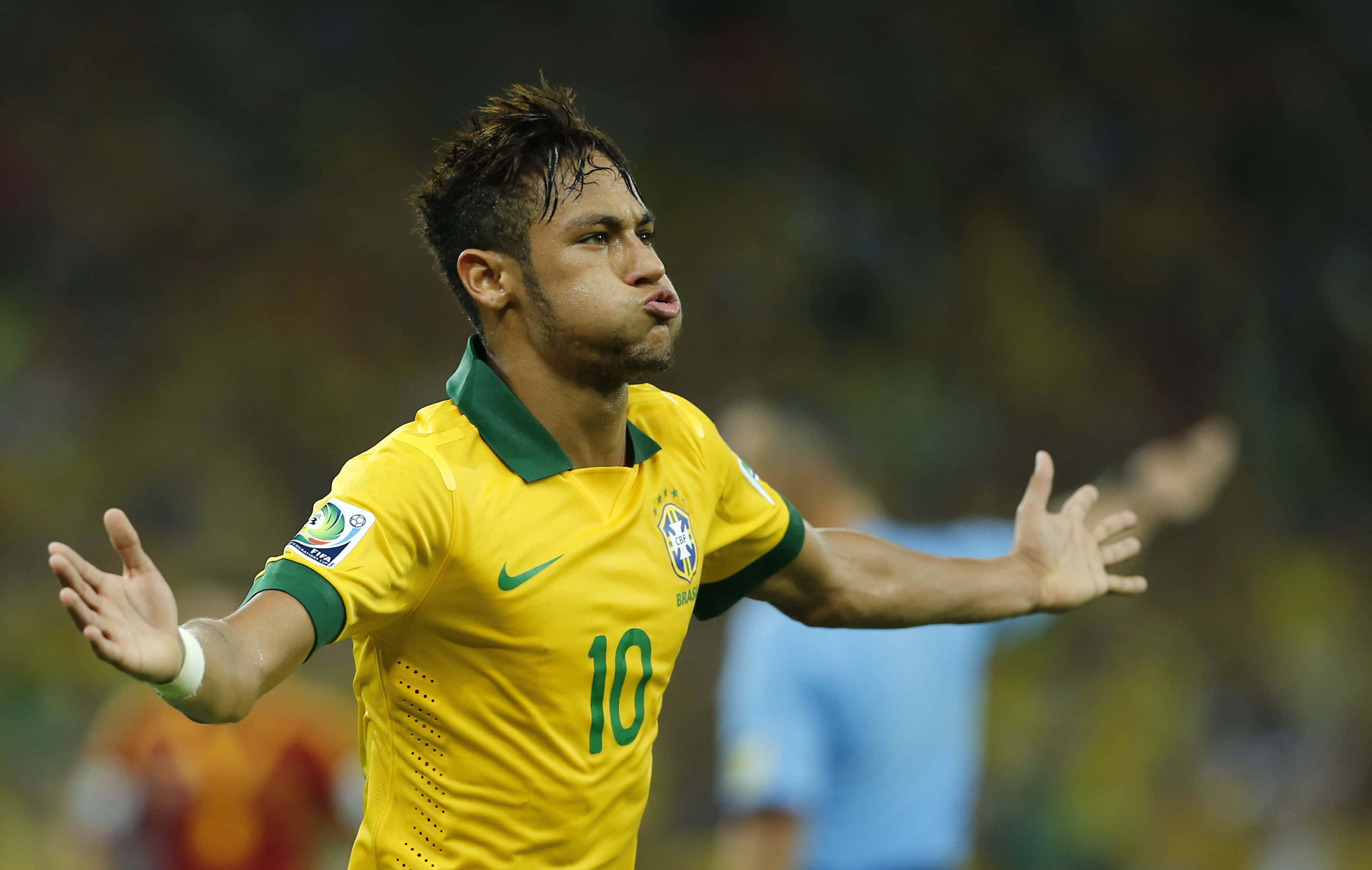 Neymar, FC Barcelona zaferini kutluyor. Duvar Kağıdı
