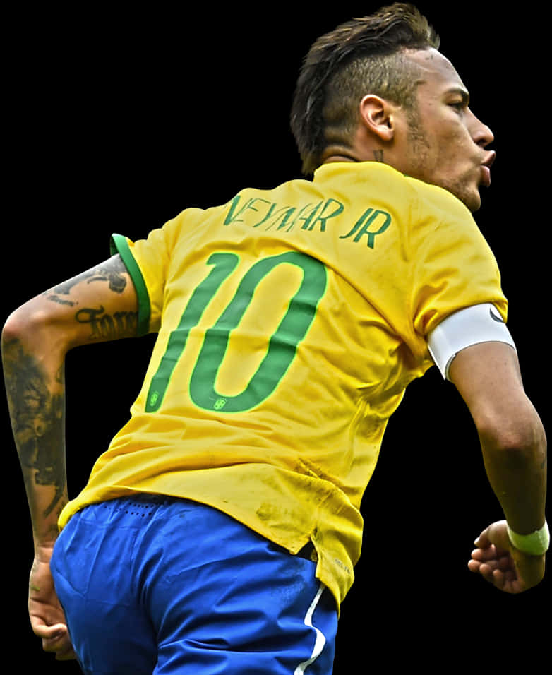 Neymar Jr Brezilya 10 Numaralı Forma Duvar Kağıdı