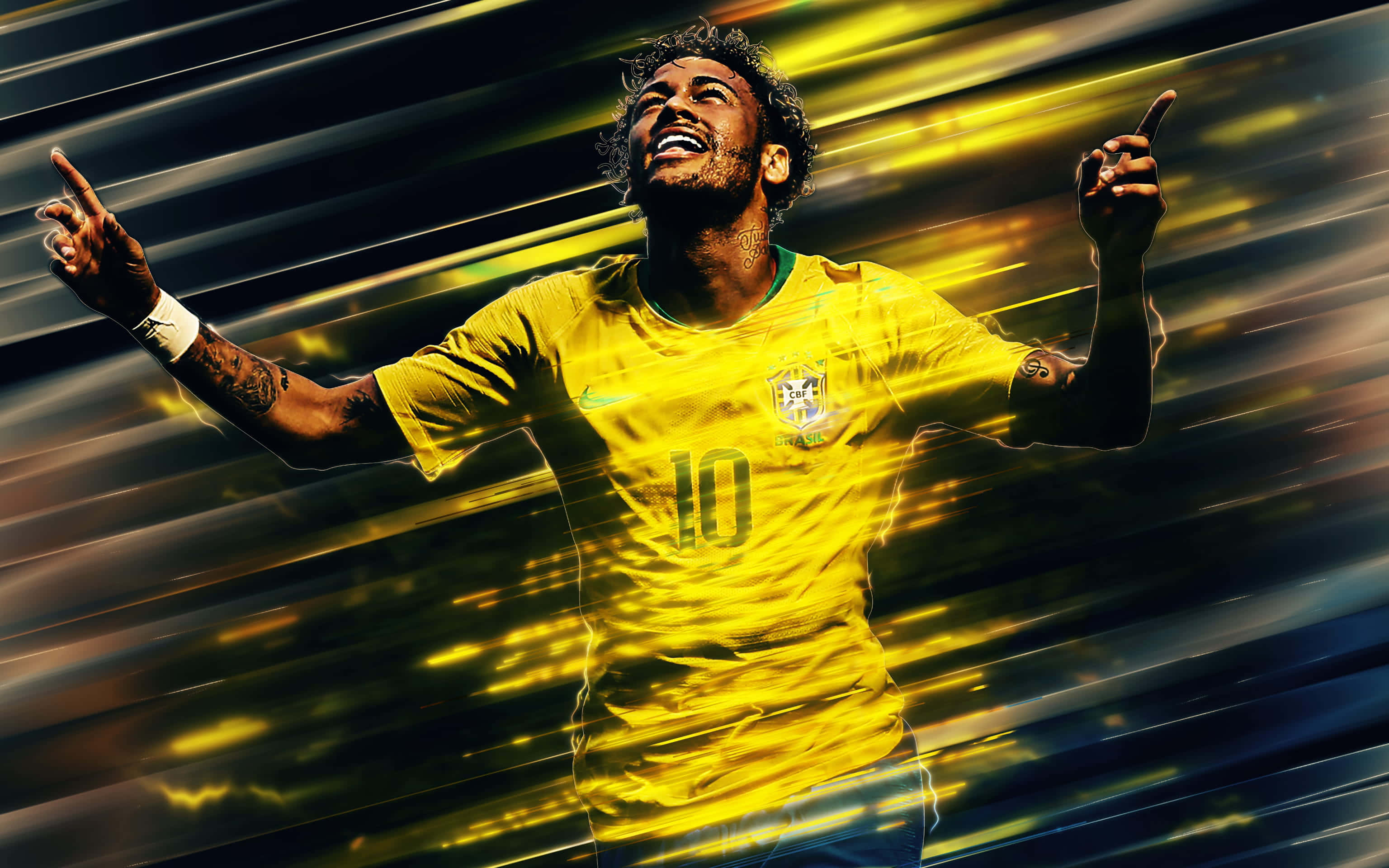 Neymar Jr. inanılmaz atletizmini futbol sahasında sergiliyor Duvar Kağıdı