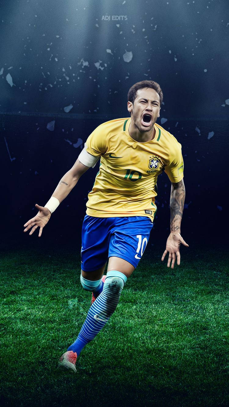 Neymar sahada ter döküyor, defans oyuncularını geçiyor. Duvar Kağıdı
