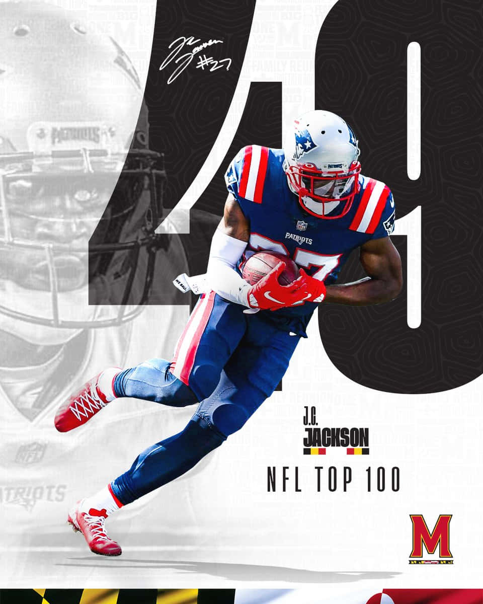 NFL Top 100 2021 49. Sıra Futbol Köşe Defansı JC Jackson Duvar Kağıdı