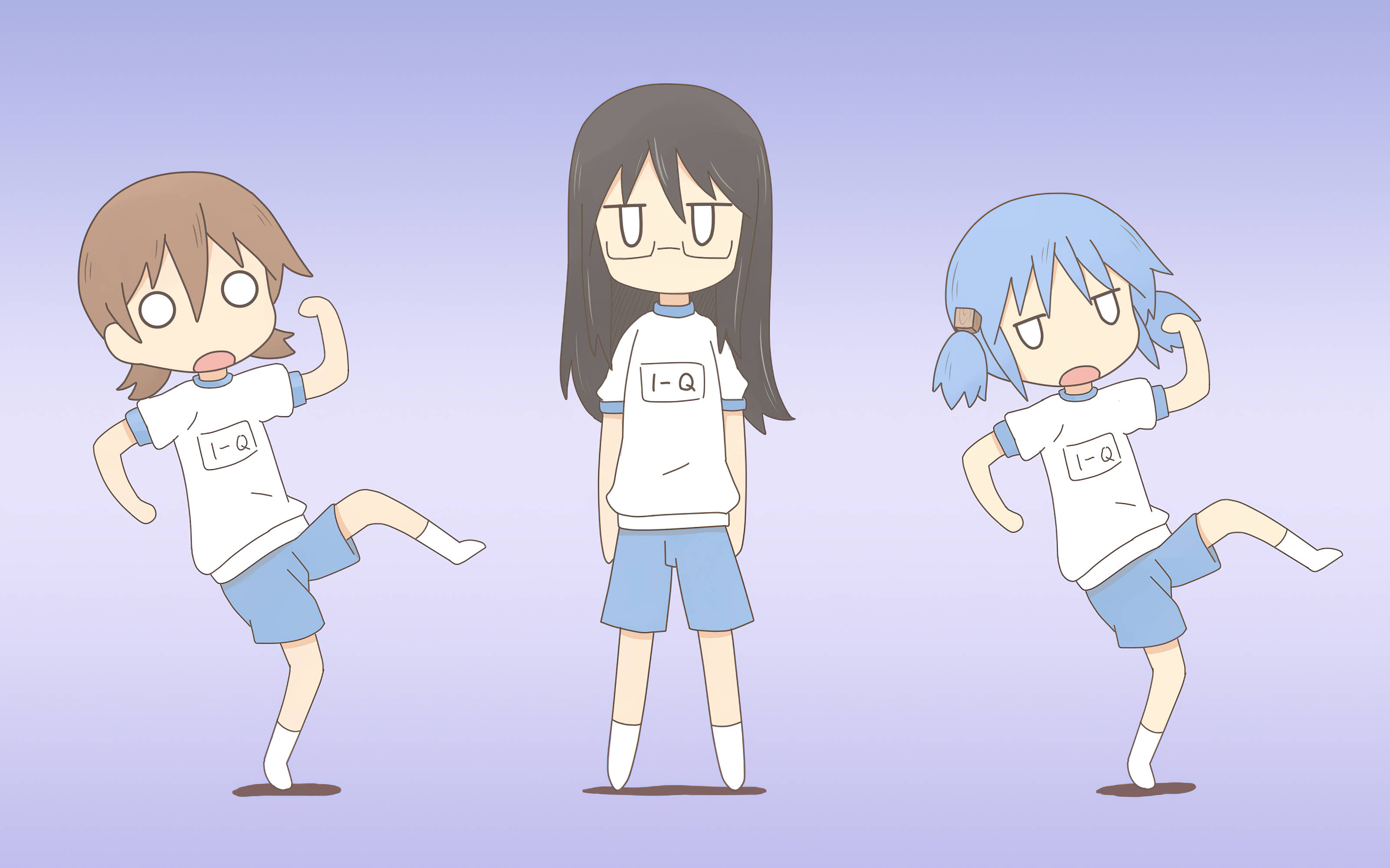 Nichijou Yuuko, Mai ve Mio Çılgın Pozlar Duvar Kağıdı