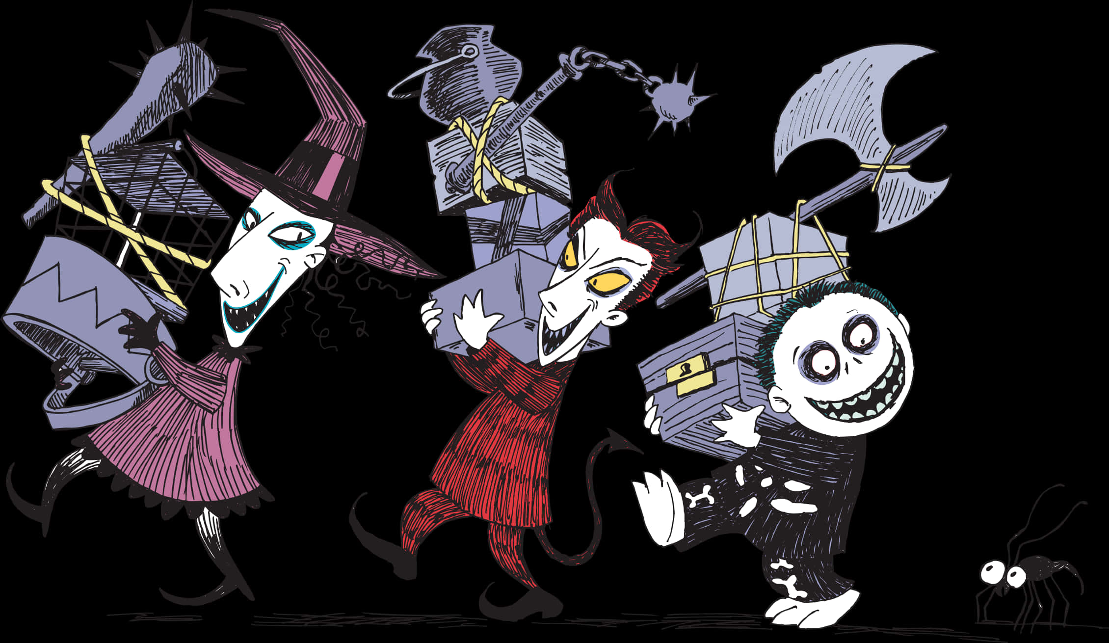Nightmare Before Christmas Karakterleri Yürüyüşü Duvar Kağıdı