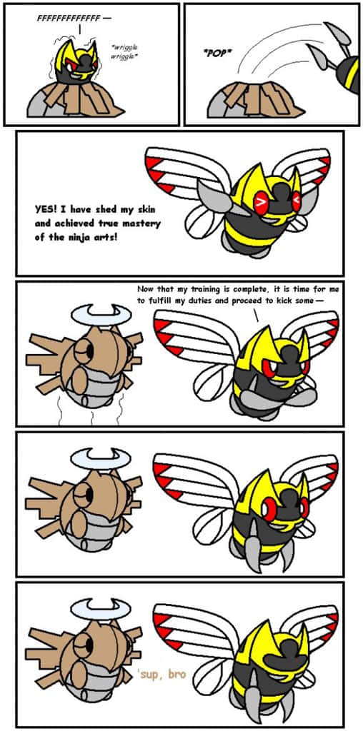 Ninjask ve Shedinja Çizgi Roman Şeridi Duvar Kağıdı