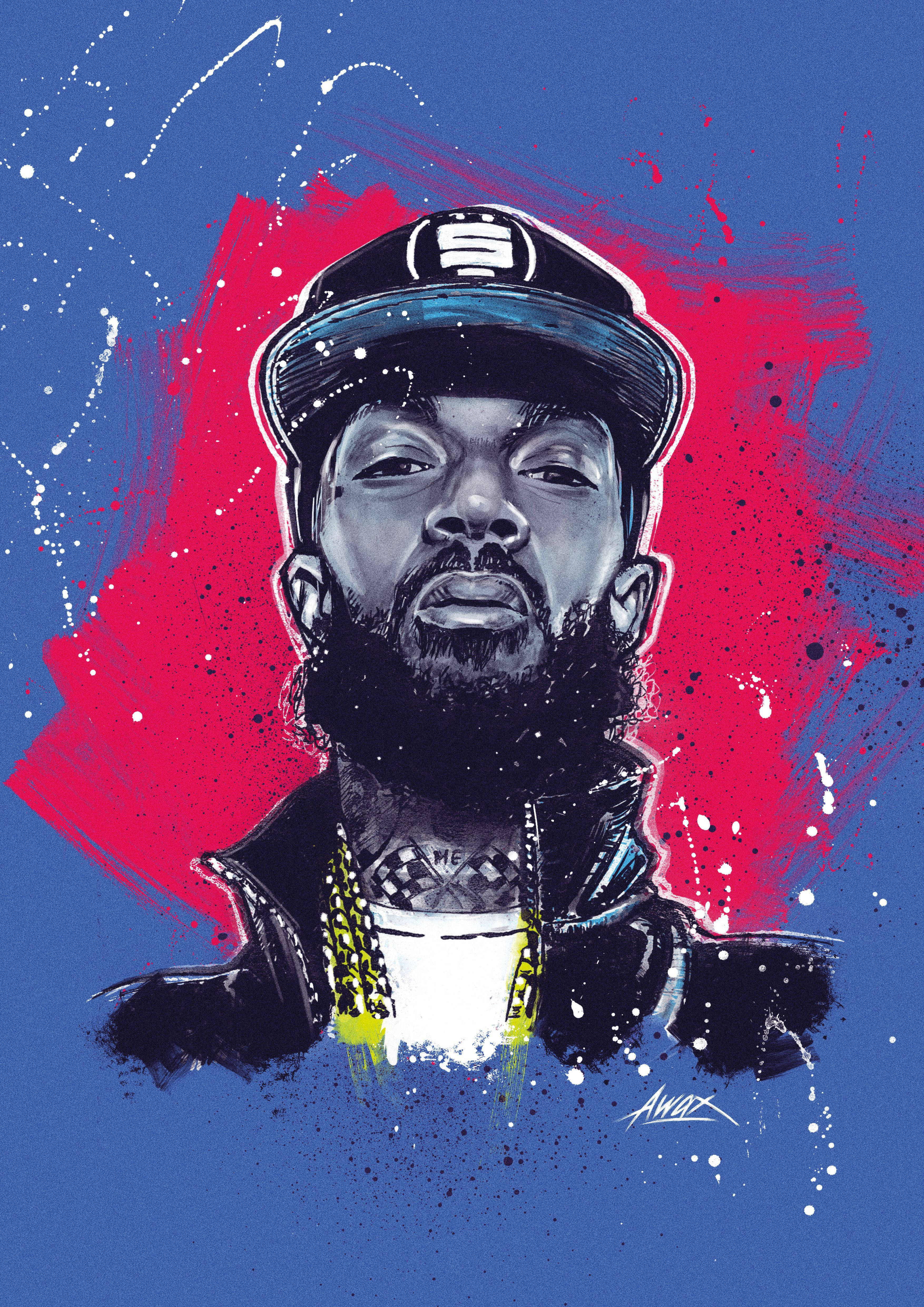 Nipsey Hussle Hakkında Sanat Duvar Kağıdı