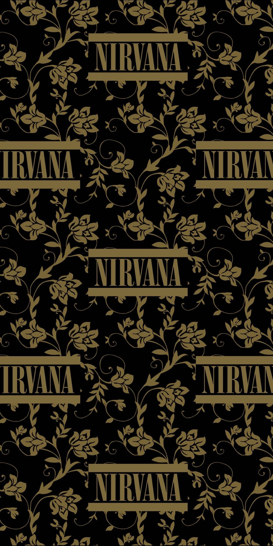 Nirvana Altın Siyah Duvar Kağıdı