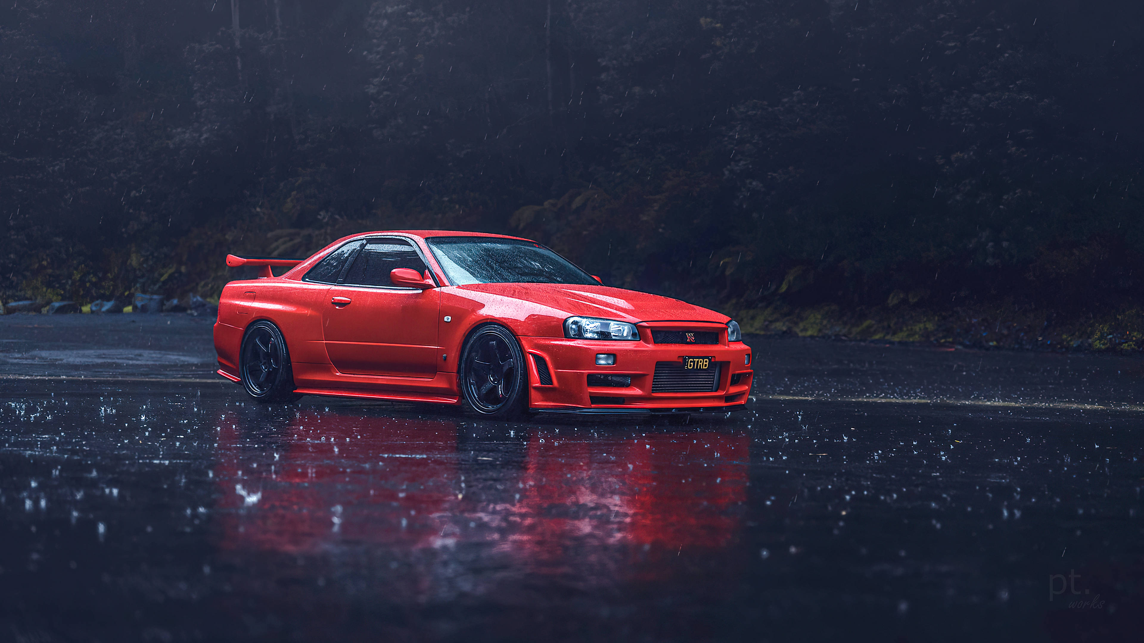 Nissan Skyline GTR R34 Yağmurlu Ortam Duvar Kağıdı