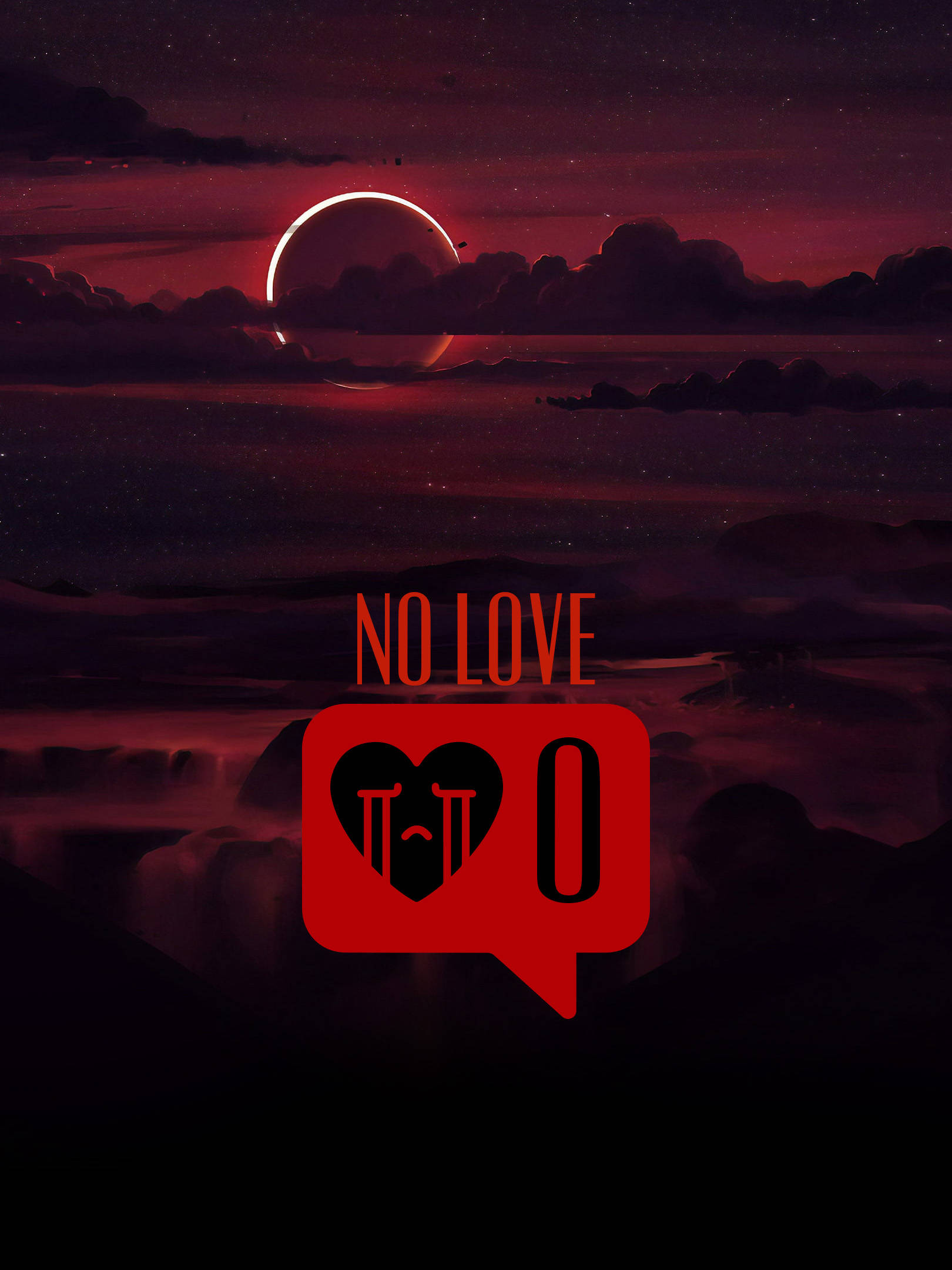 No Love Ağlayan Kalp Emojisi Duvar Kağıdı