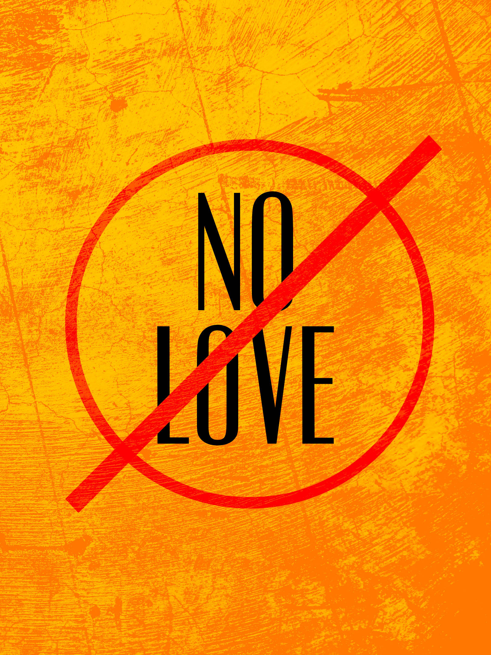 No Love Stilize Tabela Duvar Kağıdı