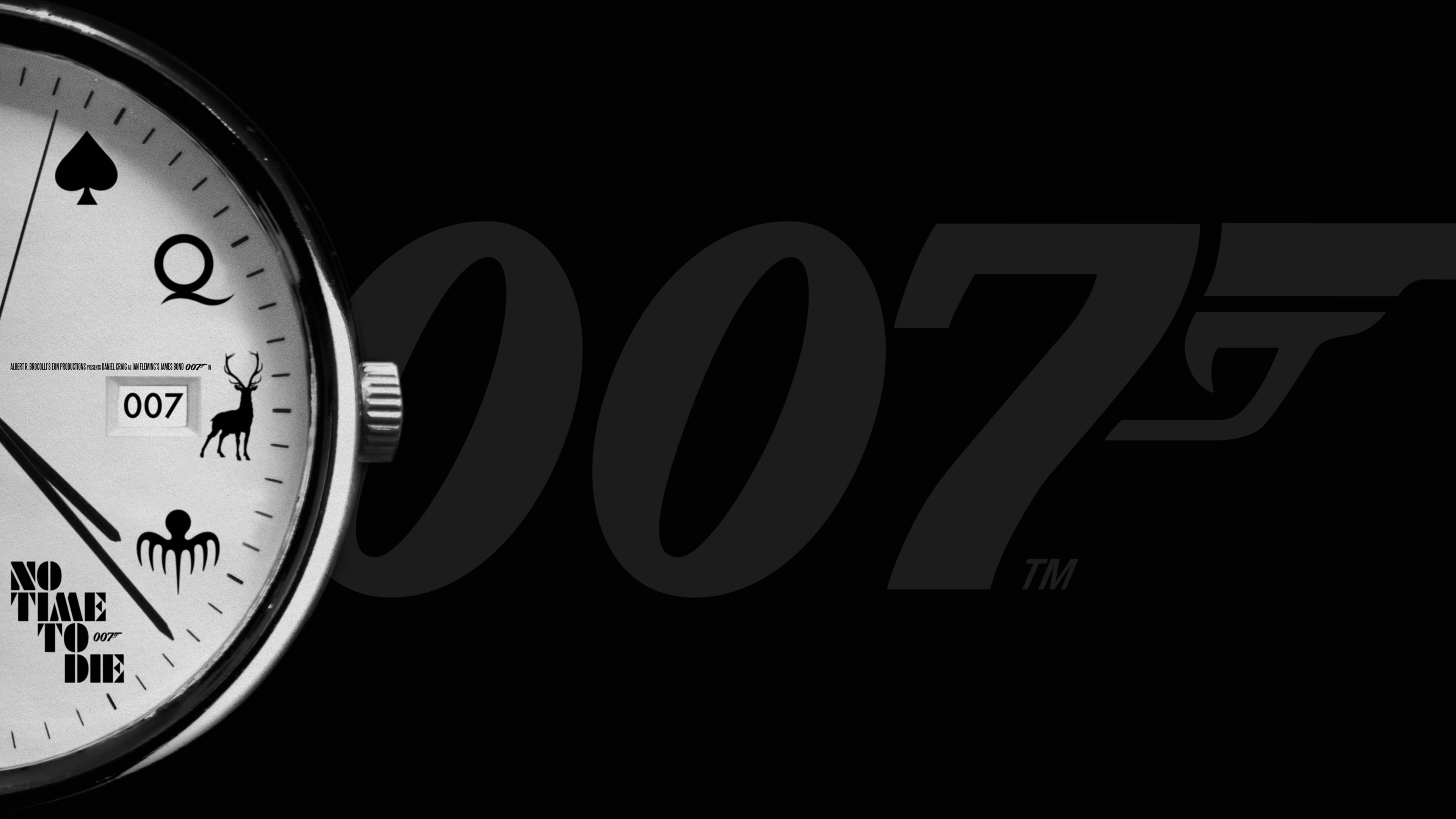 No Time To Die 007 Siyah Duvar Kağıdı