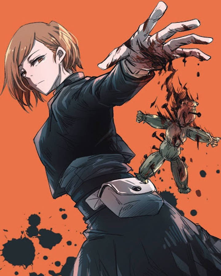 Nobara Kugisaki'nin hasır bebeği Jujutsu Kaisen'de beliriyor. Duvar Kağıdı