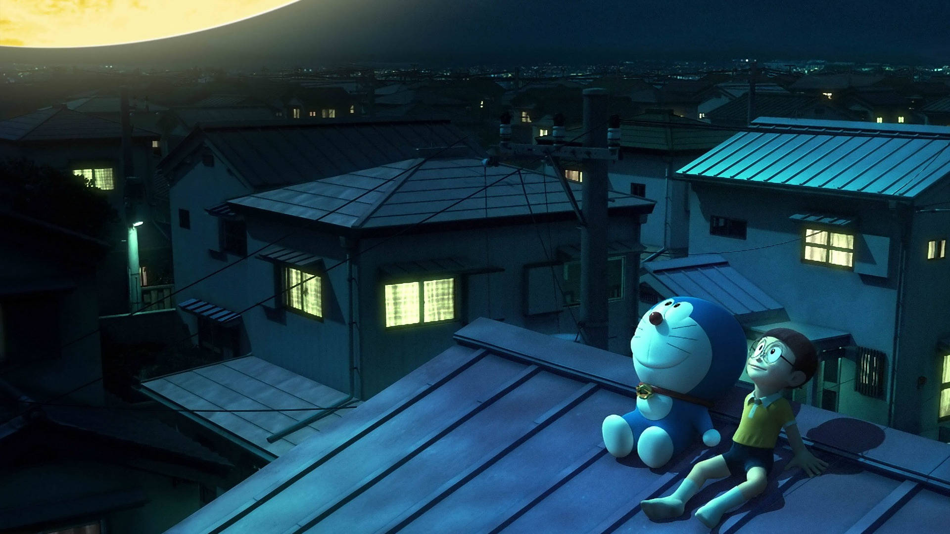 Nobita ve Doraemon 3D Duvar Kağıdı