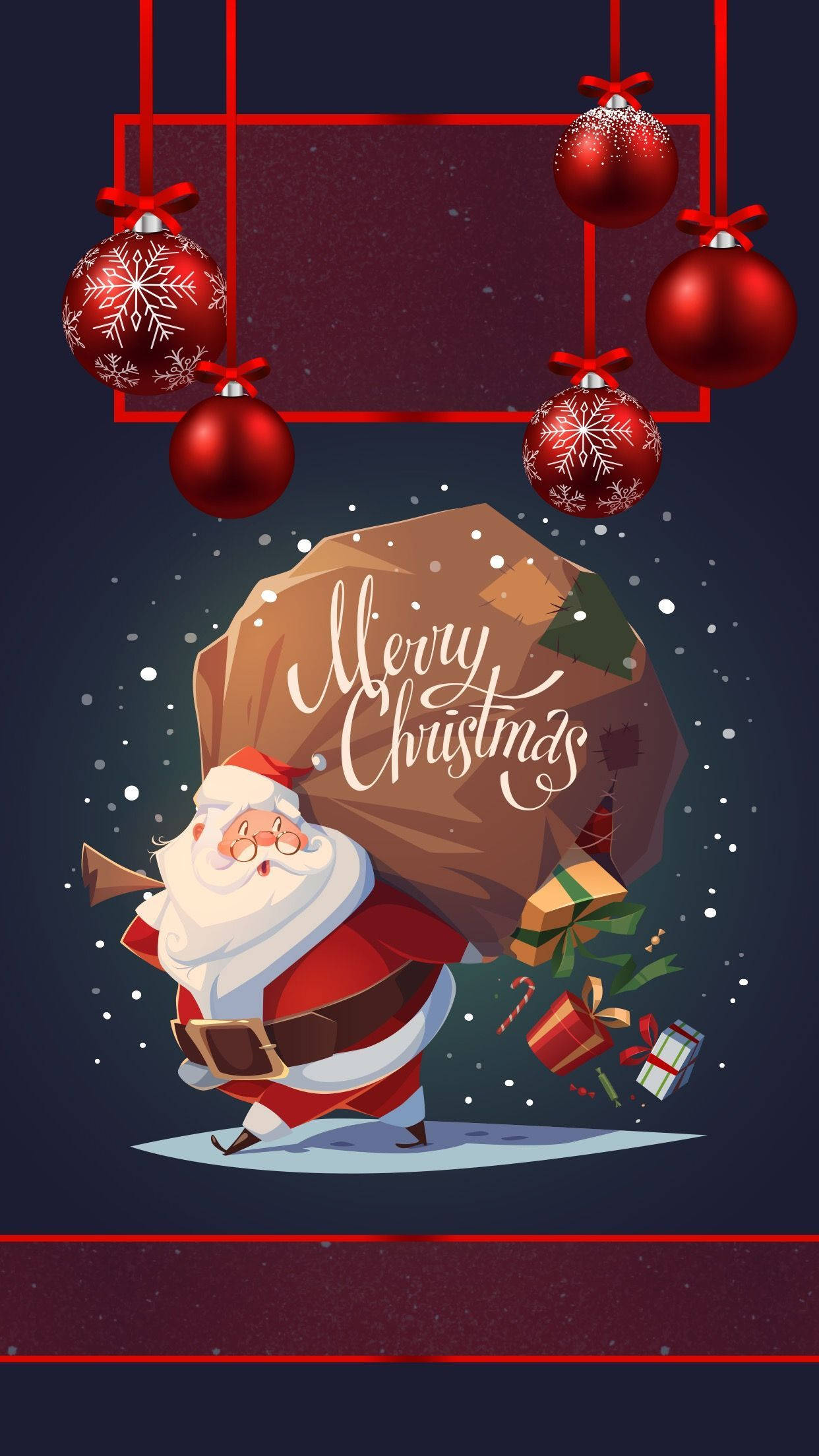 Noel Baba ile Hediye Dağıtımı - iPhone Duvar Kağıdı
