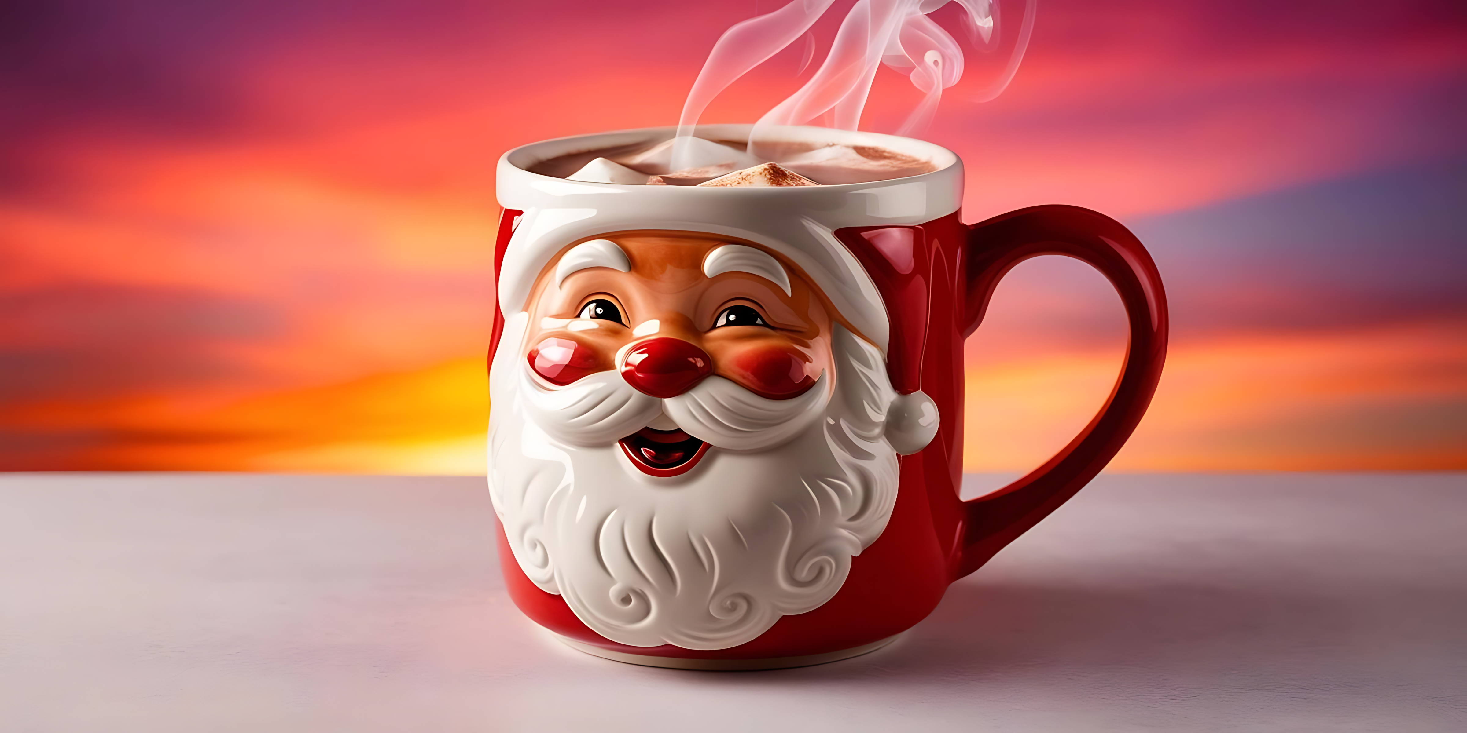 Noel Baba kupası ve sıcak kakao Duvar Kağıdı