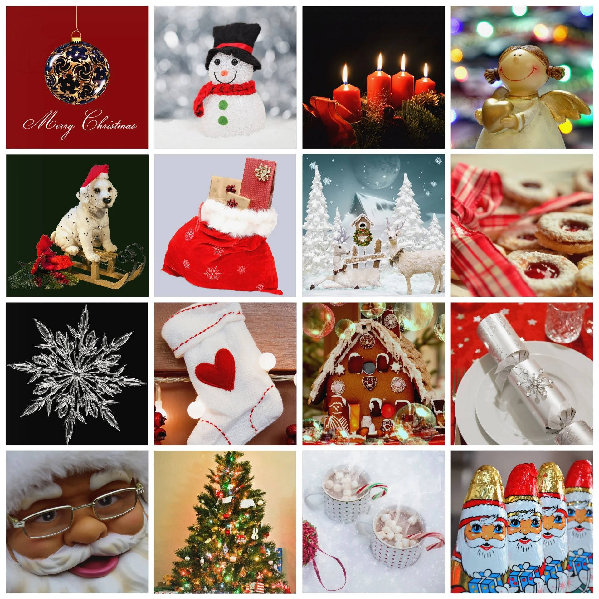 Noel Baba'nın Büyülü Noel Kolajı Duvar Kağıdı