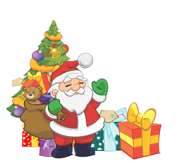 Noel Baba, Noel Ağacı ve Hediyeler Duvar Kağıdı
